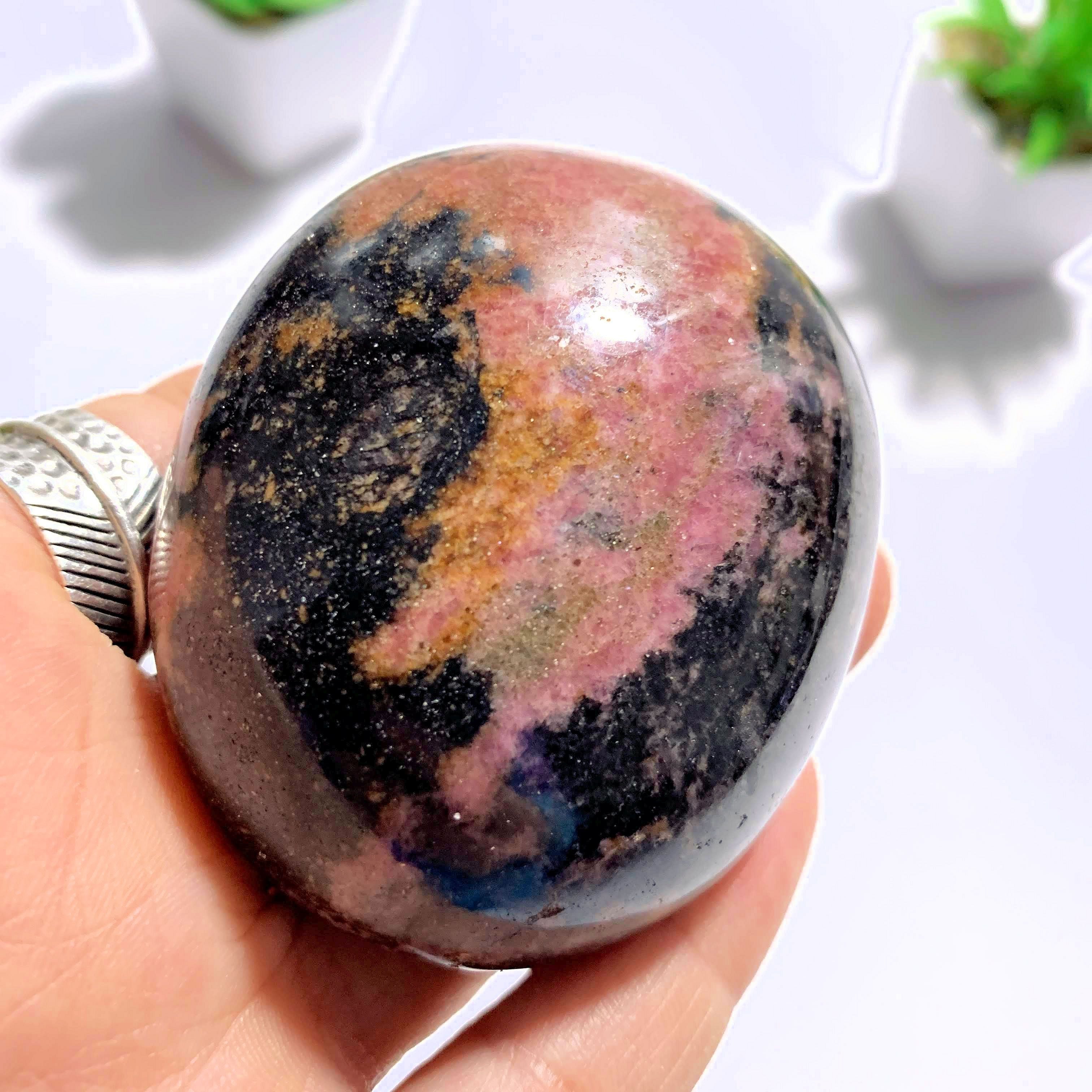 Cranberry Pink Rhodonite Specimen Hand Held ~Locality Madagascar - Earth Family Crystals