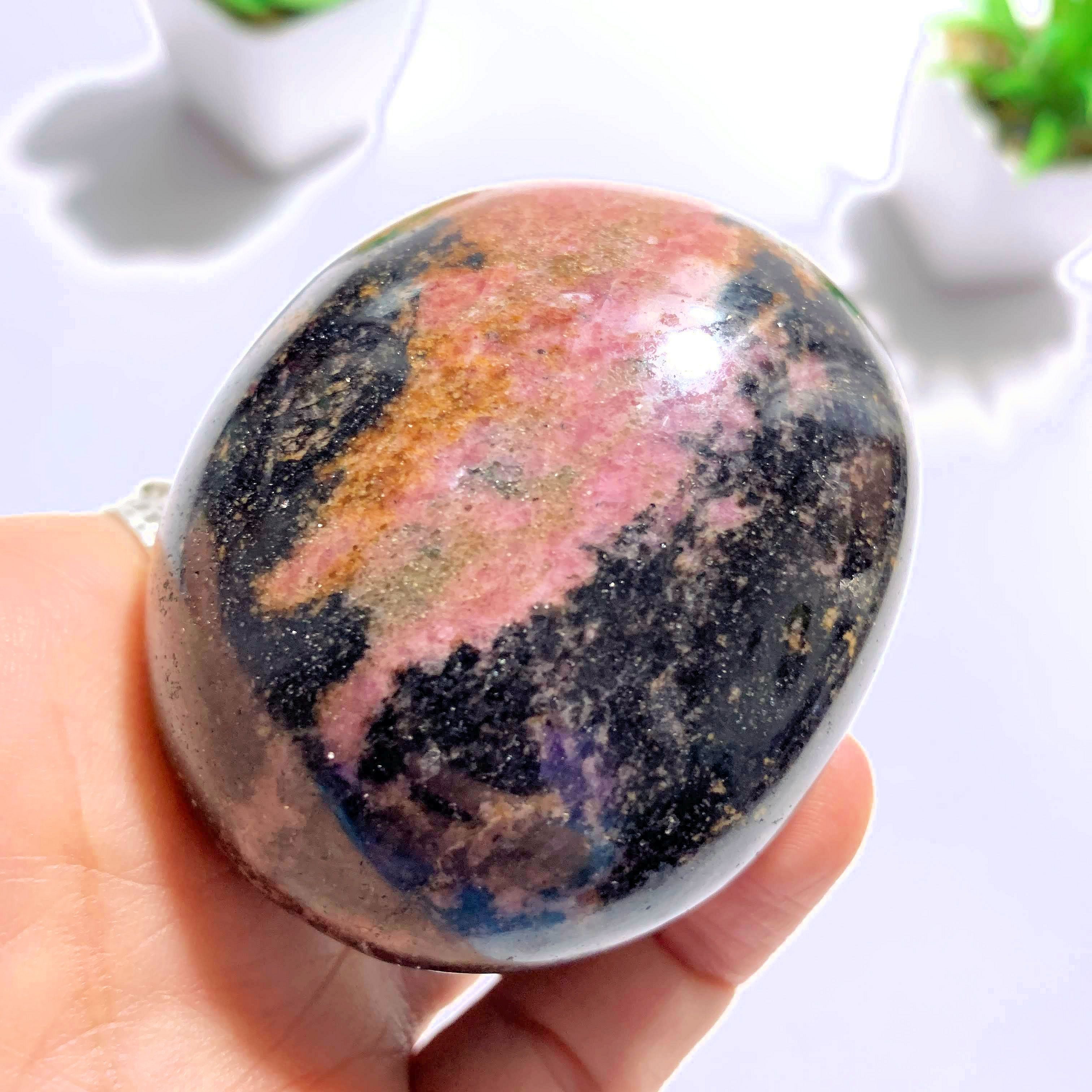 Cranberry Pink Rhodonite Specimen Hand Held ~Locality Madagascar - Earth Family Crystals