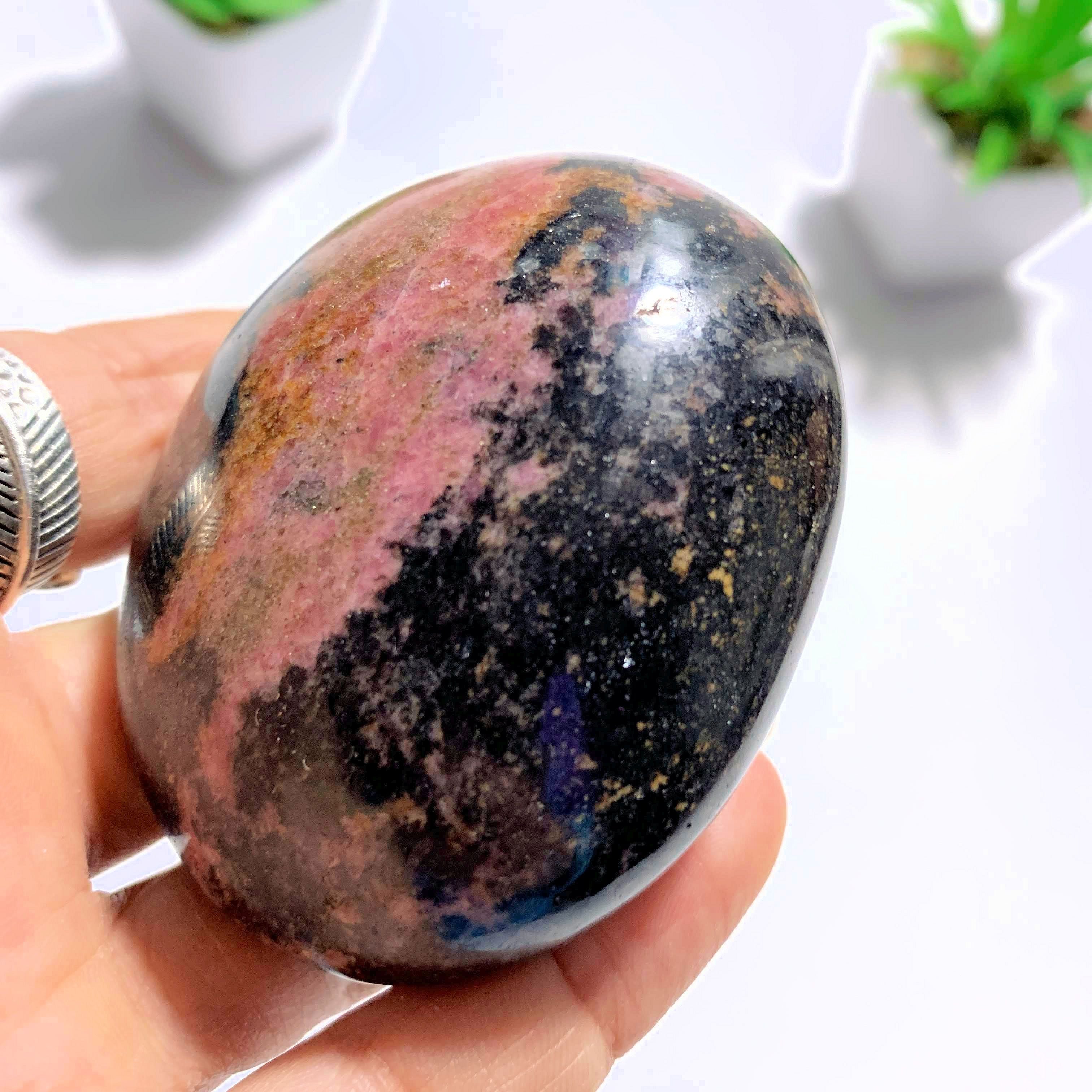 Cranberry Pink Rhodonite Specimen Hand Held ~Locality Madagascar - Earth Family Crystals