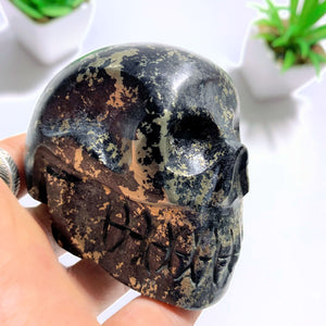 Rare Stone~Healers Gold Skull Carving Specimen From Arizona