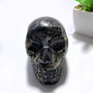 Rare Stone~Healers Gold Skull Carving Specimen From Arizona