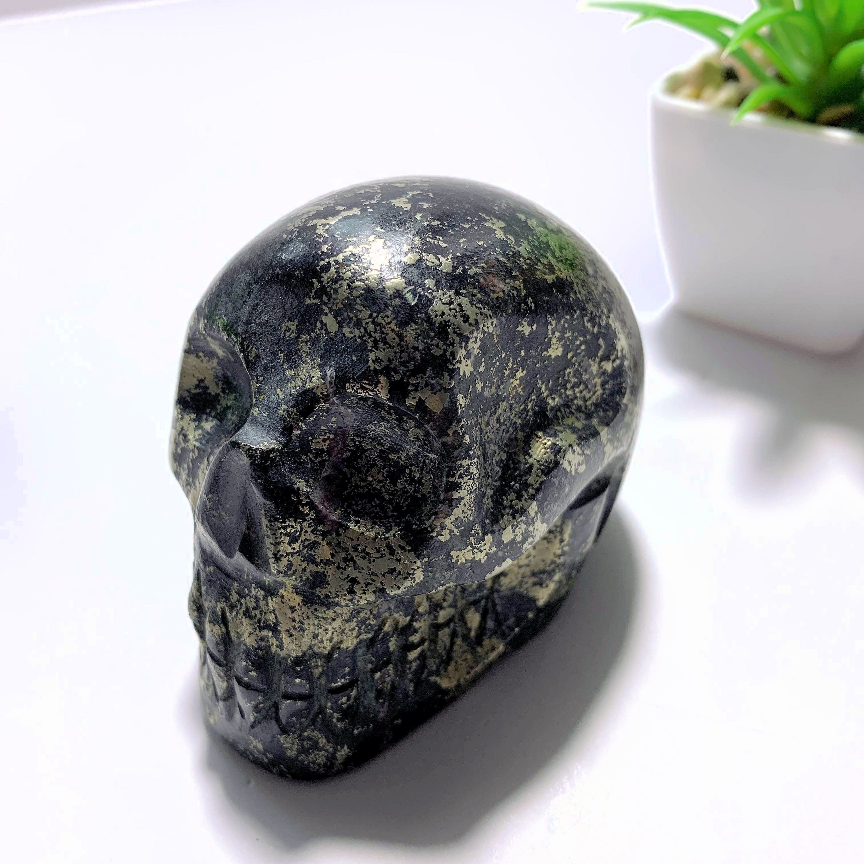 Rare Stone~Healers Gold Skull Carving Specimen From Arizona