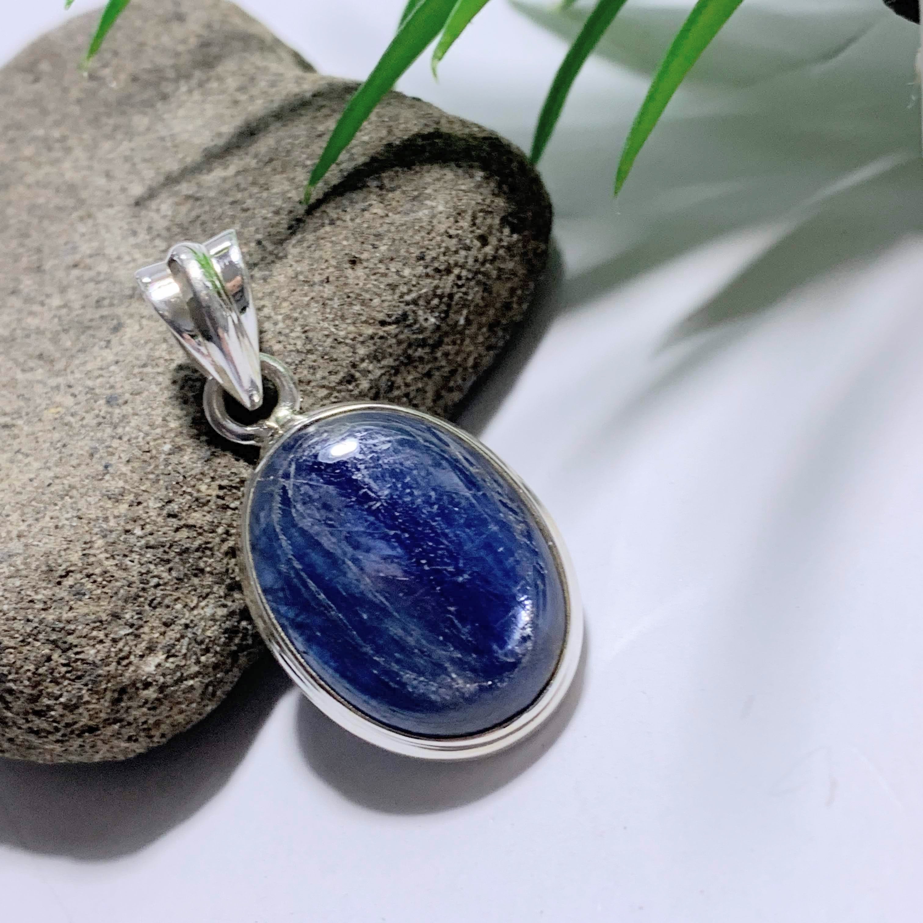 Gorgeous Deep Blue Kyanite Sterling Silver Pendant (Includes Silver Chain) #4 - Earth Family Crystals