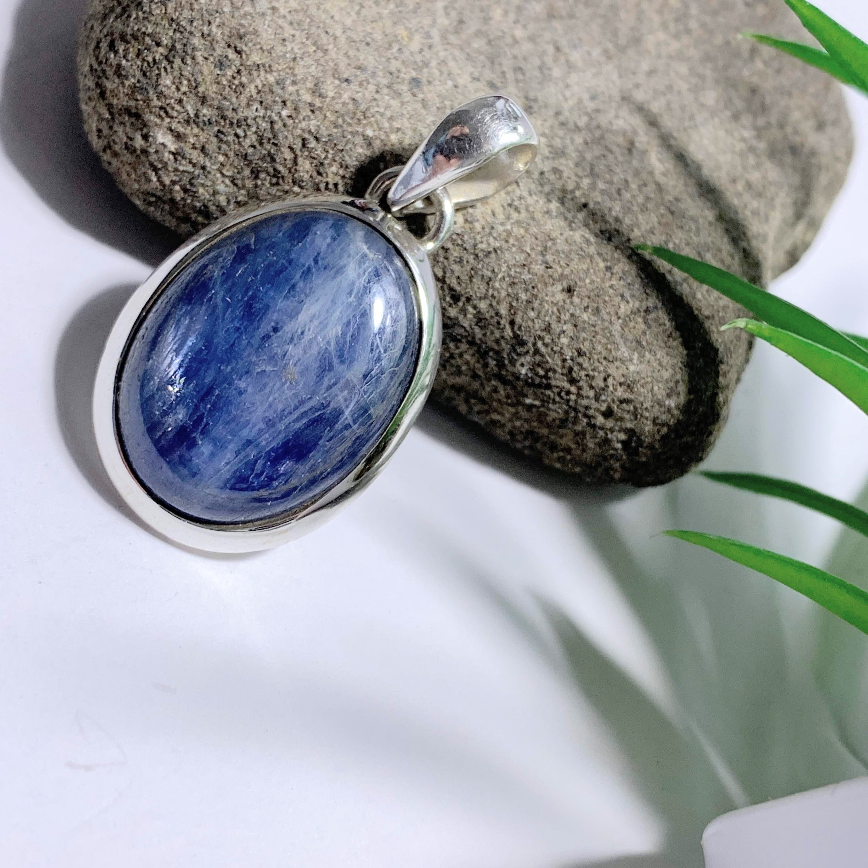 Dancing Sheen Blue Kyanite Sterling Silver Pendant (Includes Silver Chain) #5 - Earth Family Crystals
