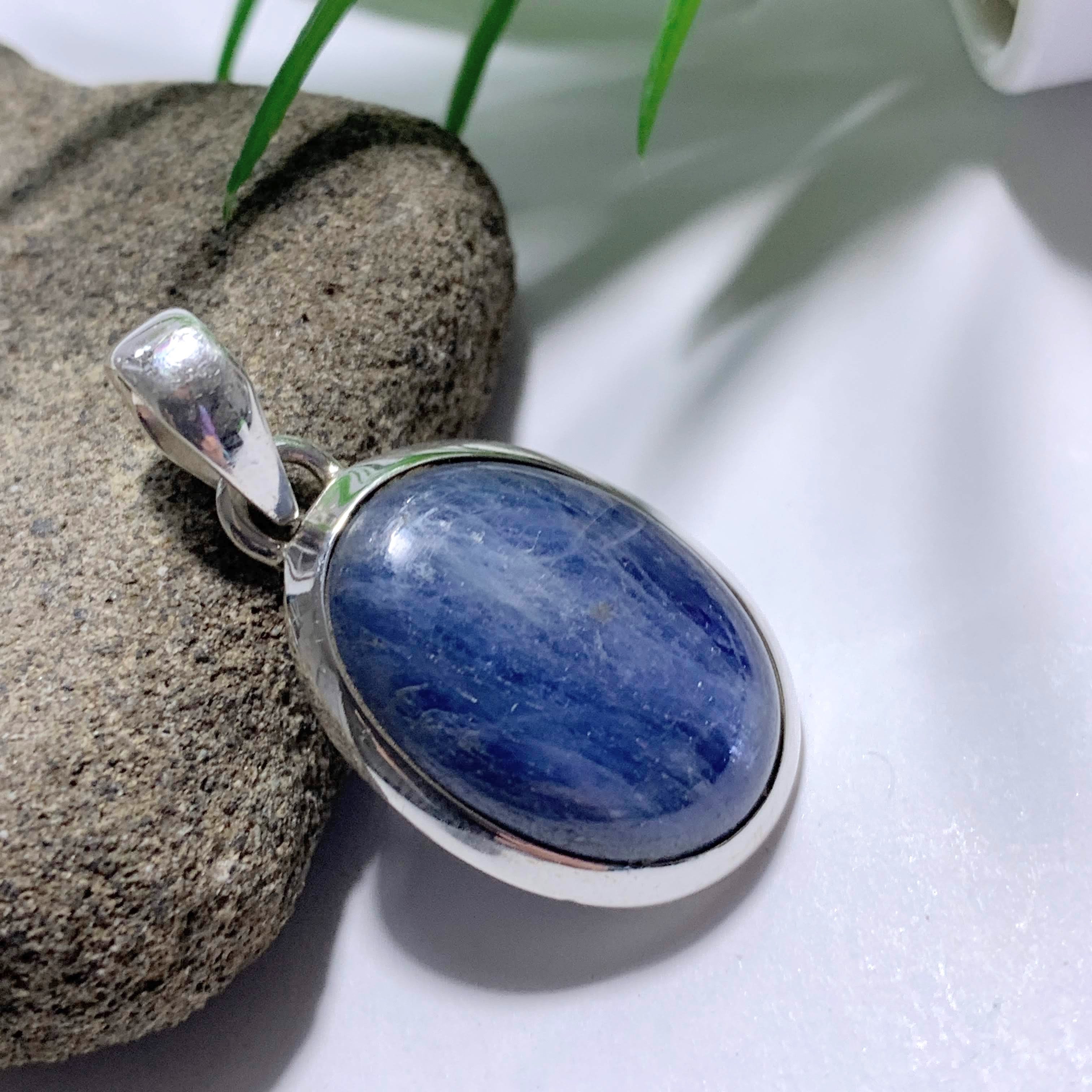 Dancing Sheen Blue Kyanite Sterling Silver Pendant (Includes Silver Chain) #5 - Earth Family Crystals