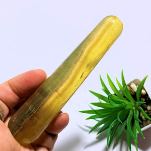 Rare~ Golden Yellow Fluorite Wand Carving ~Locality India #2