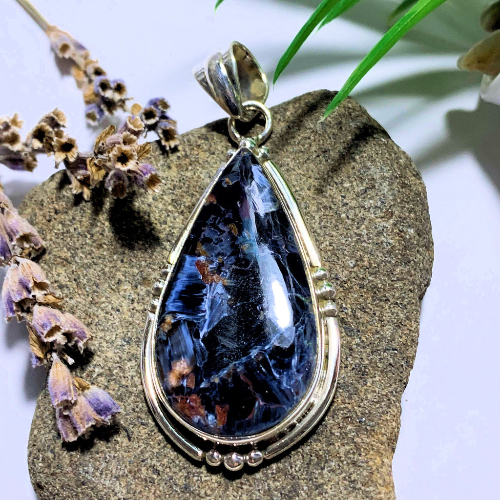 Pietersite Silky Blue Pendant in Sterling Silver (Includes Silver Chain) #3 - Earth Family Crystals