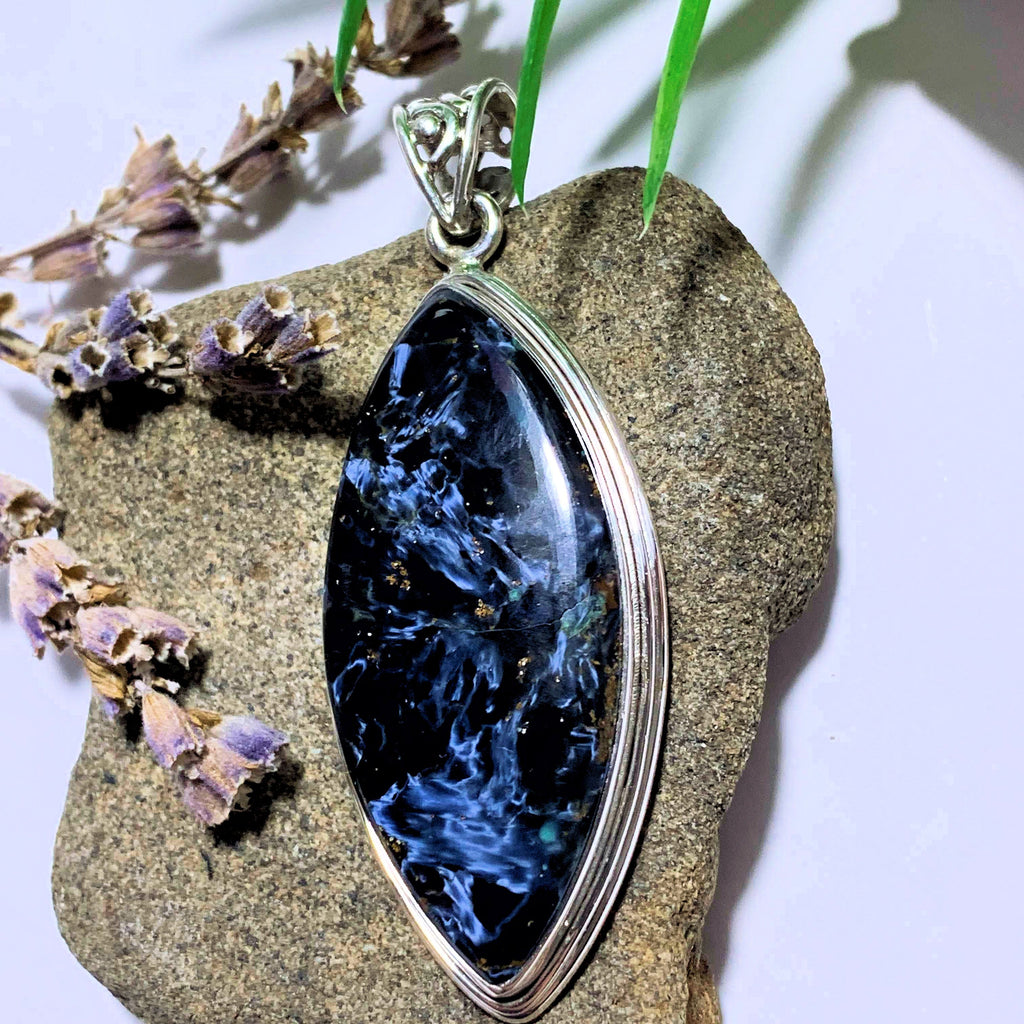 Pietersite Silky Blue Pendant in Sterling Silver (Includes Silver Chain) #4 - Earth Family Crystals