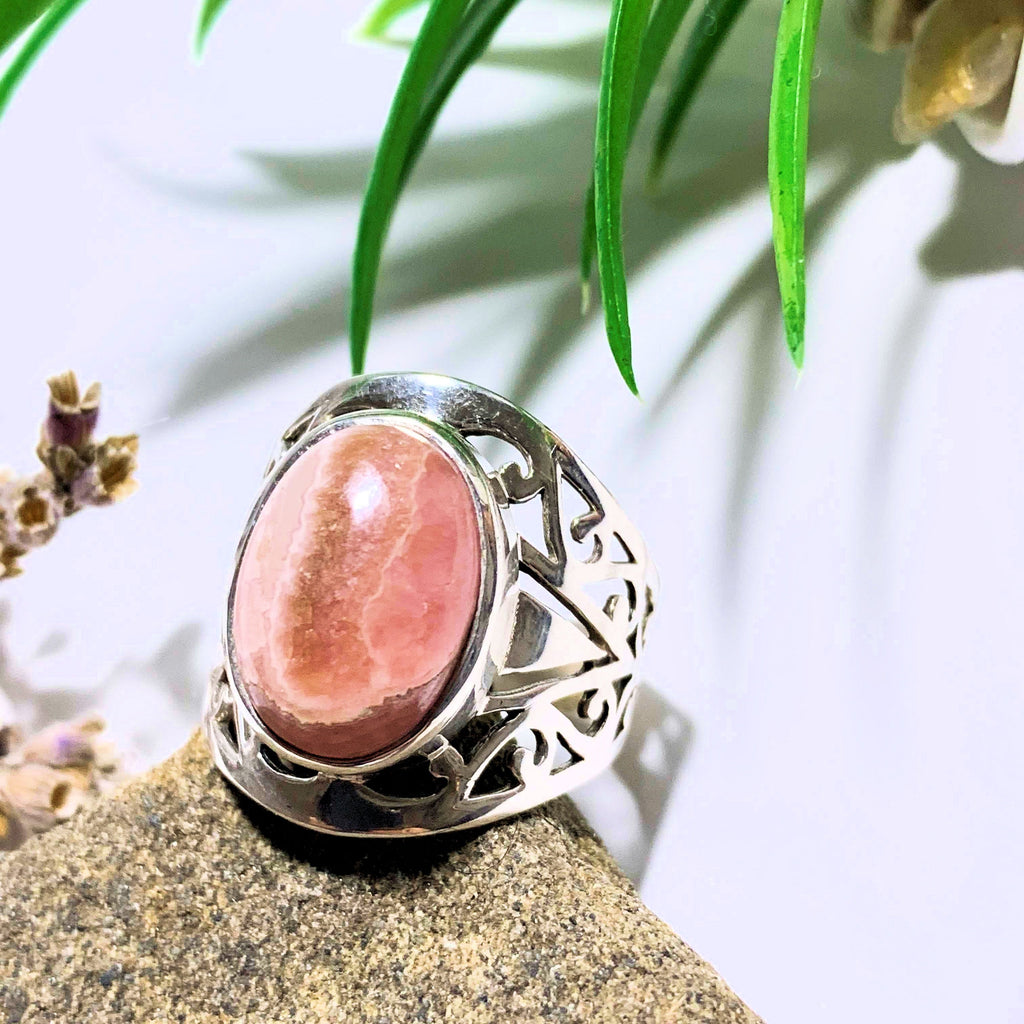 Rhodochrosite Elegance Sterling Silver Ring (Size 9) - Earth Family Crystals