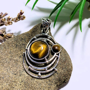 Tiger Eye Elegant Sterling Silver Pendant (Includes Silver Chain) - Earth Family Crystals