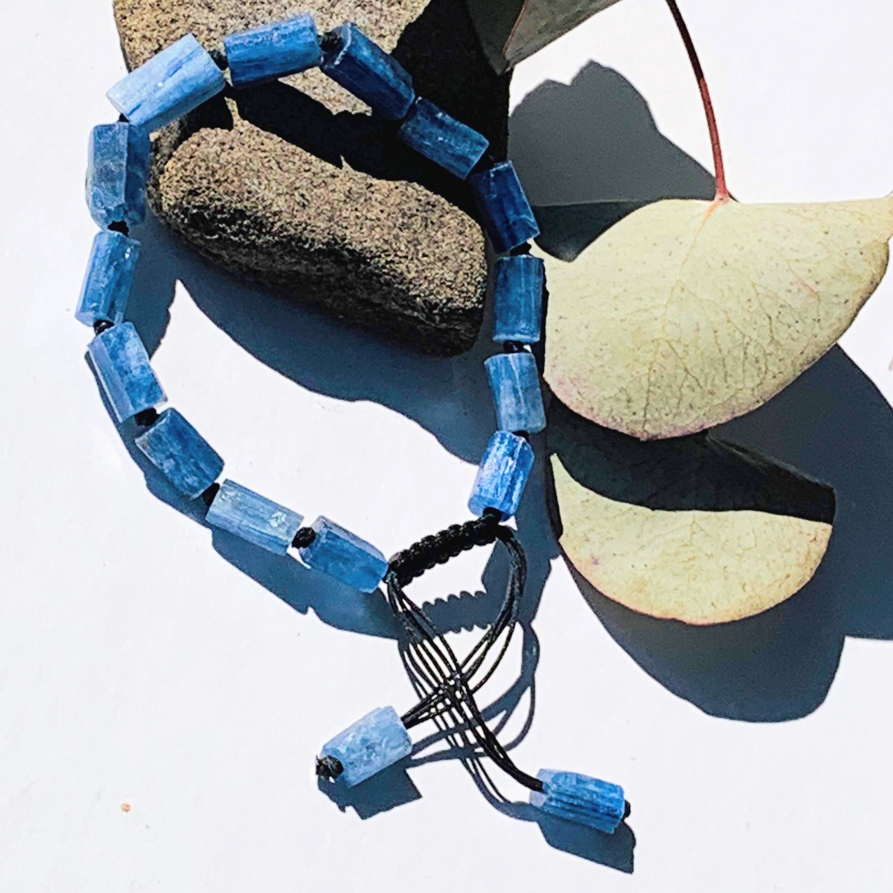 Stunning Raw Blue Kyanite Adjustable Bracelet - Earth Family Crystals