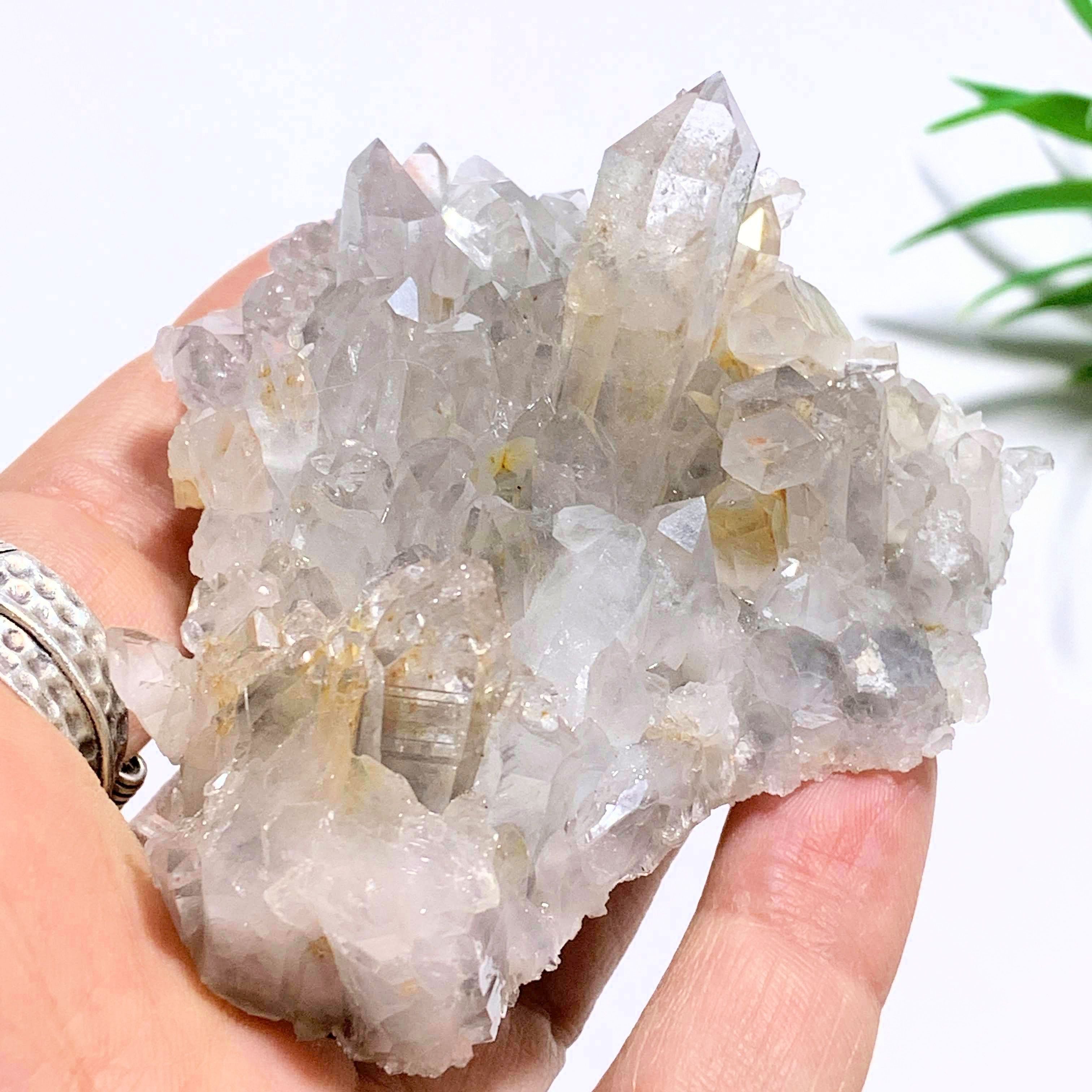 Rare Arkansas Blue Phantom Quartz Cluster With Self Healing - Earth Family Crystals