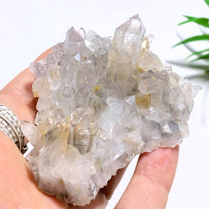 Rare Arkansas Blue Phantom Quartz Cluster With Self Healing - Earth Family Crystals