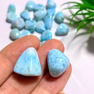 Set of 2~ Larimar Blue Serenity Tumbled Stones (Ideal for Crystal Grids & Crafting)