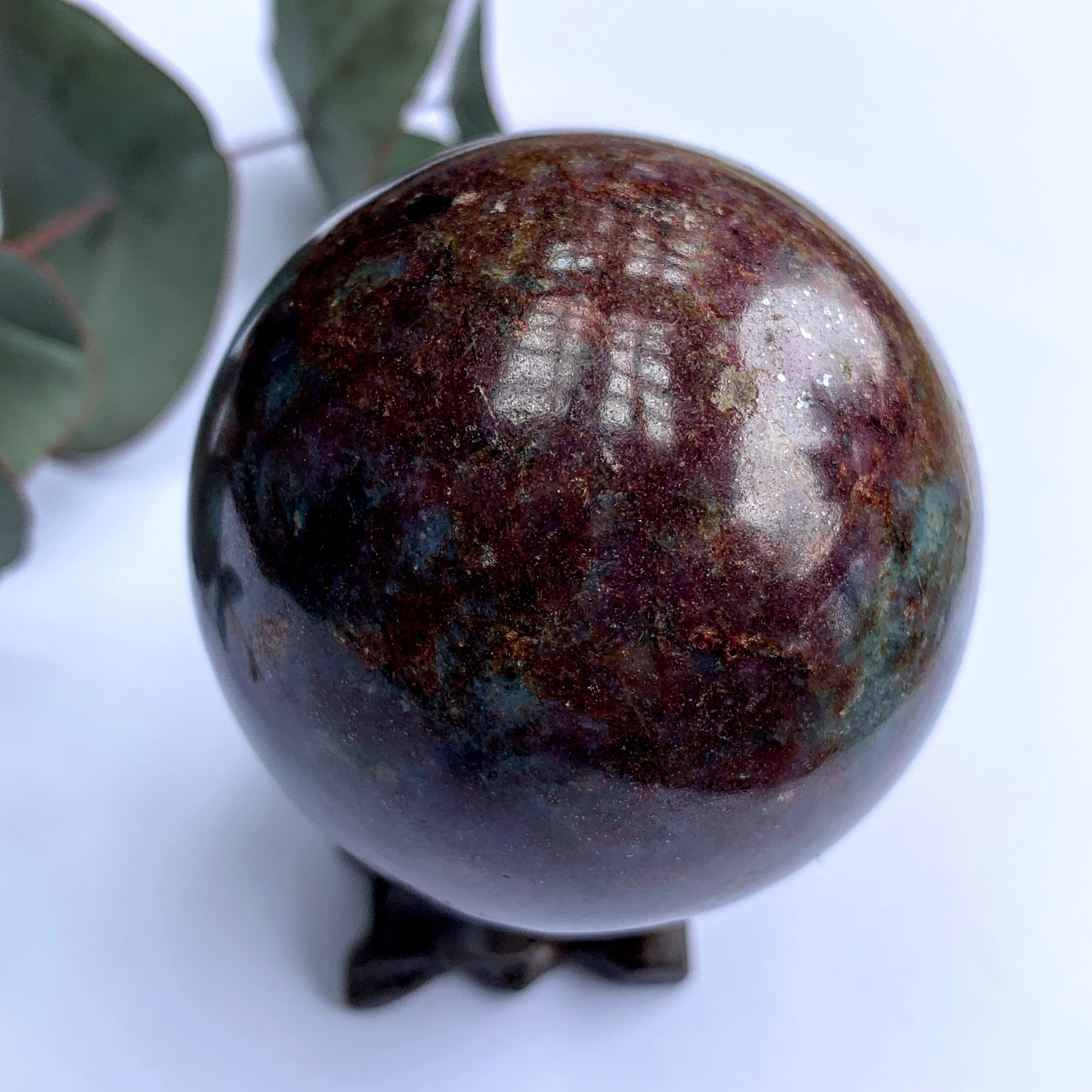 Fascinating Colors Large Ruby Kyanite Sphere Carving - Earth Family Crystals