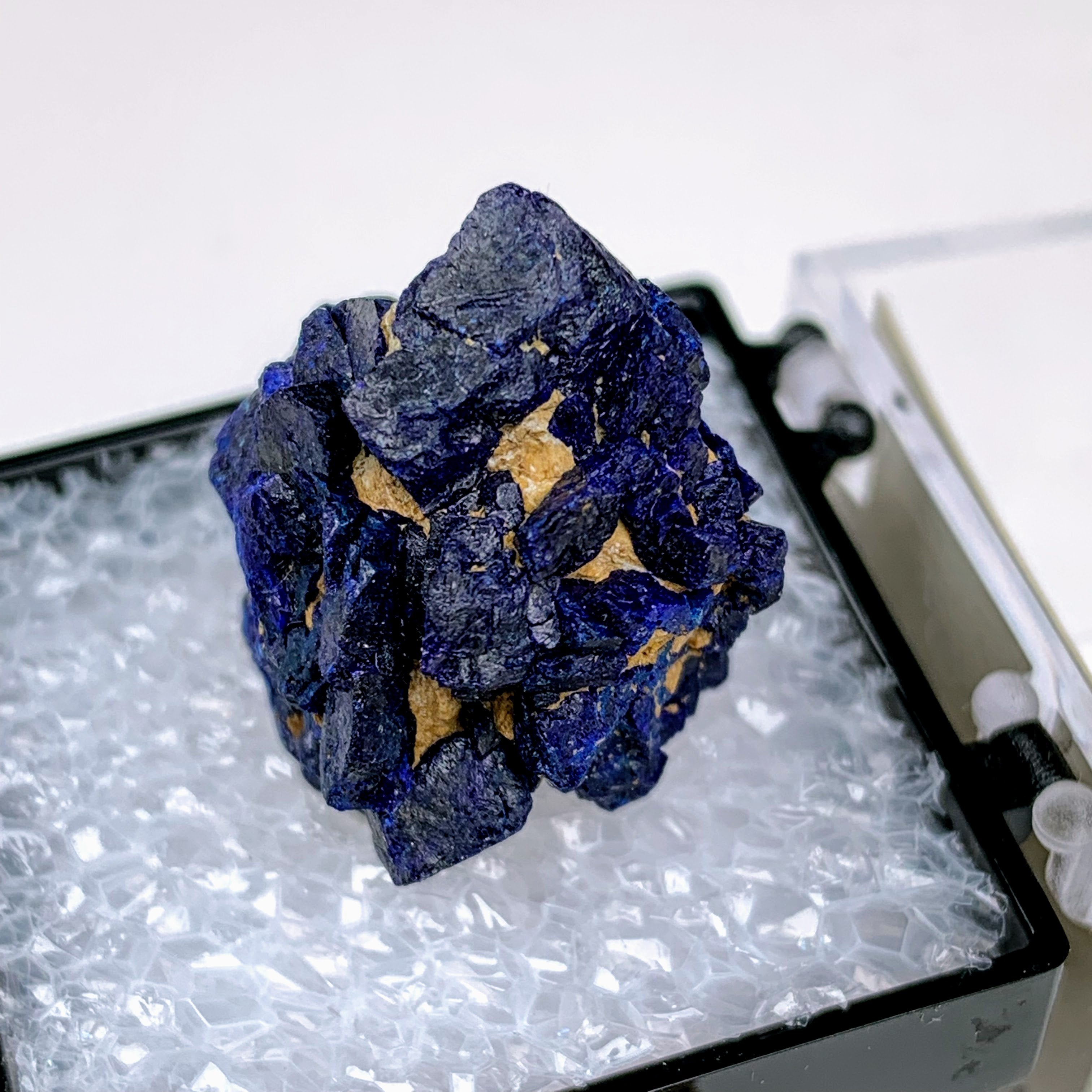 Deep Blue Raw Azurite Cluster from Morenci MIne, Arizona in Collectors Box - Earth Family Crystals