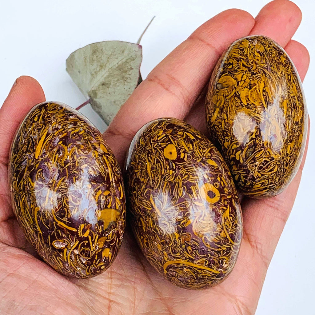 One Calligraphy Stone Egg Carving From India - Earth Family Crystals