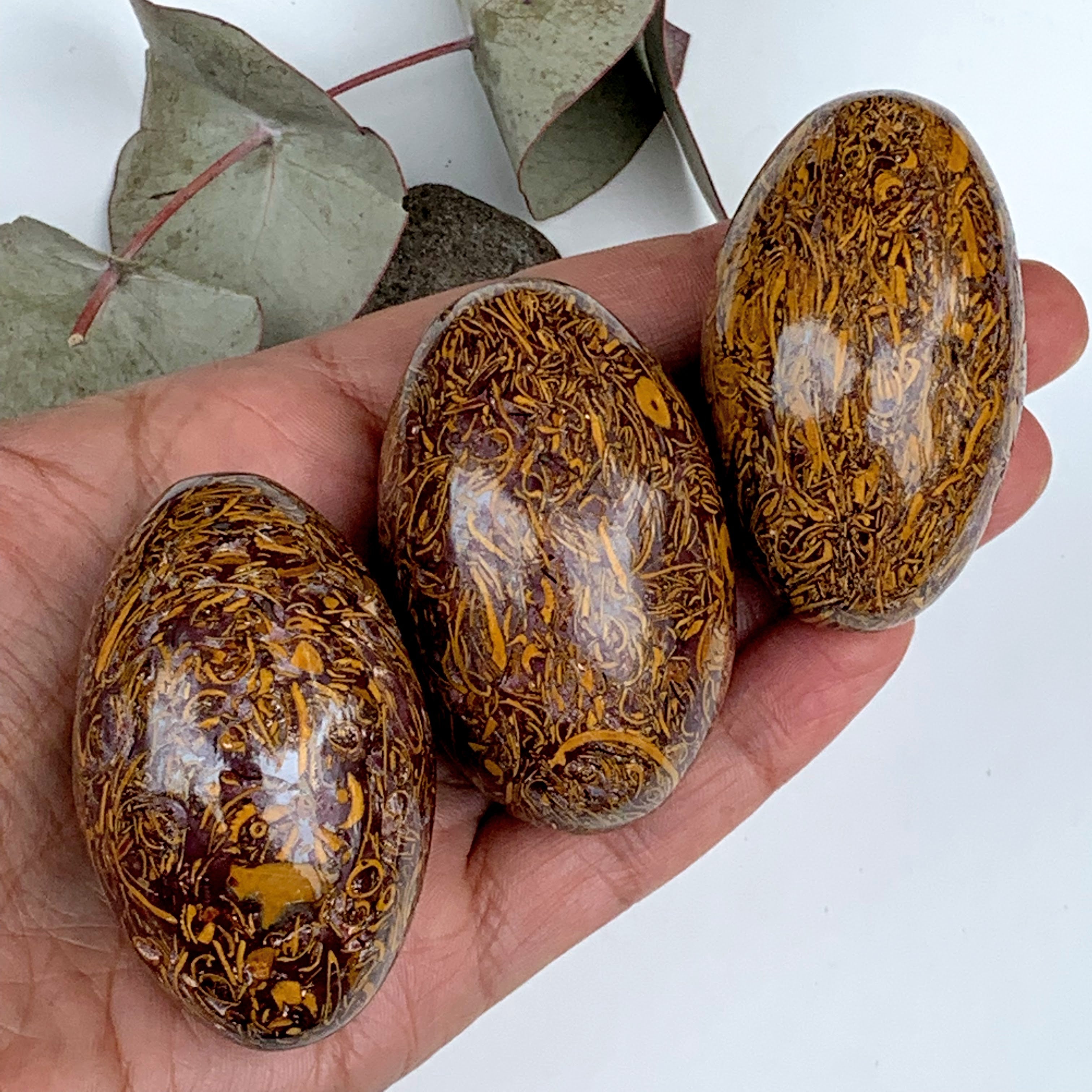 One Calligraphy Stone Egg Carving From India - Earth Family Crystals