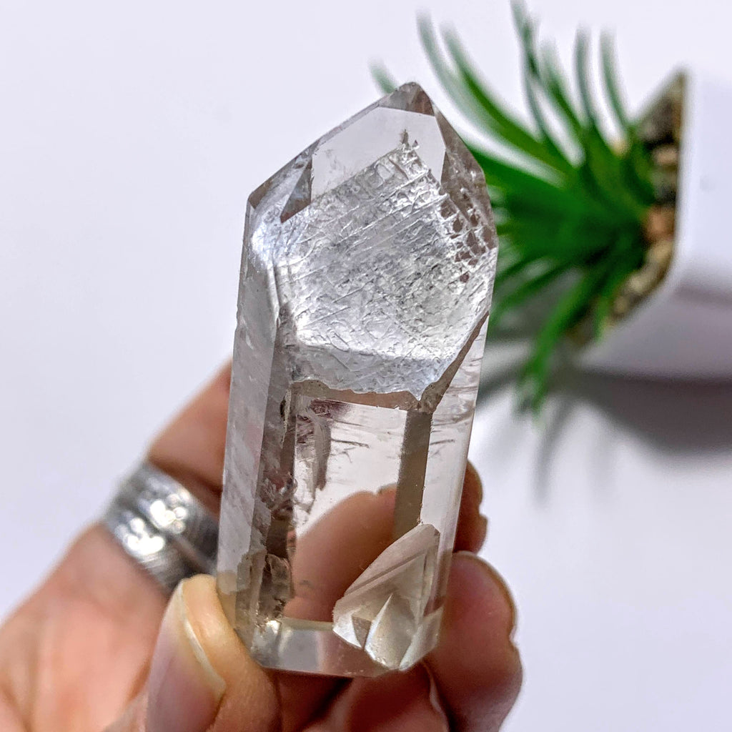 Phantom Chlorite Quartz Standing Tower Partially Polished~Locality Madagascar - Earth Family Crystals