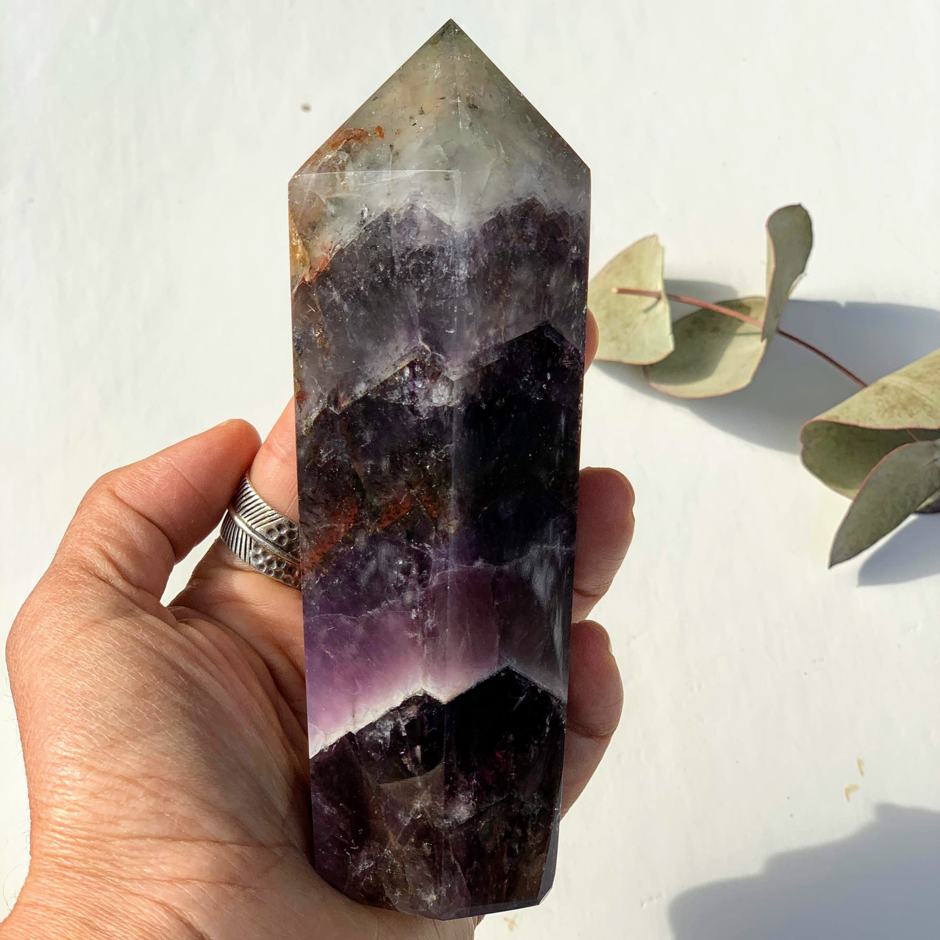 Genuine ~Breathtaking Color Patterns XL Auralite-23 Polished Display Tower From Canada - Earth Family Crystals