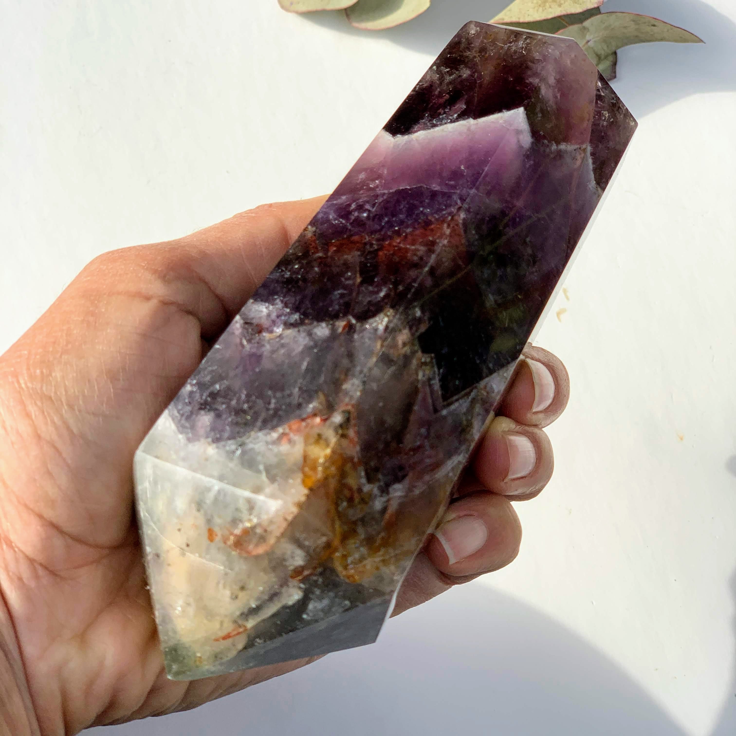 Genuine ~Breathtaking Color Patterns XL Auralite-23 Polished Display Tower From Canada - Earth Family Crystals