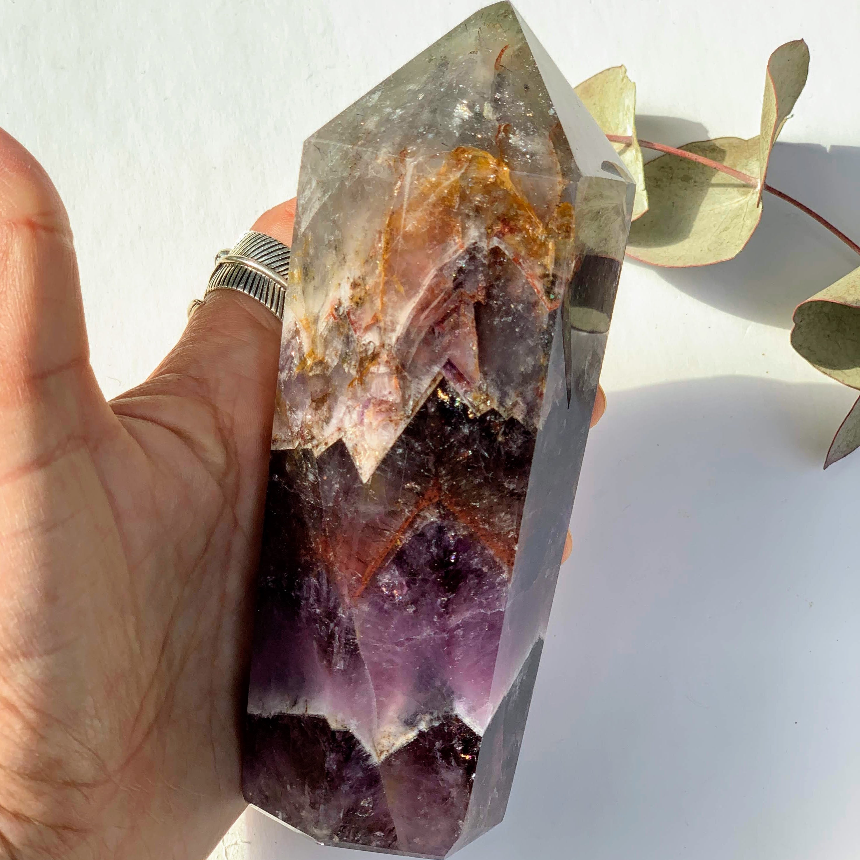 Genuine ~Breathtaking Color Patterns XL Auralite-23 Polished Display Tower From Canada - Earth Family Crystals