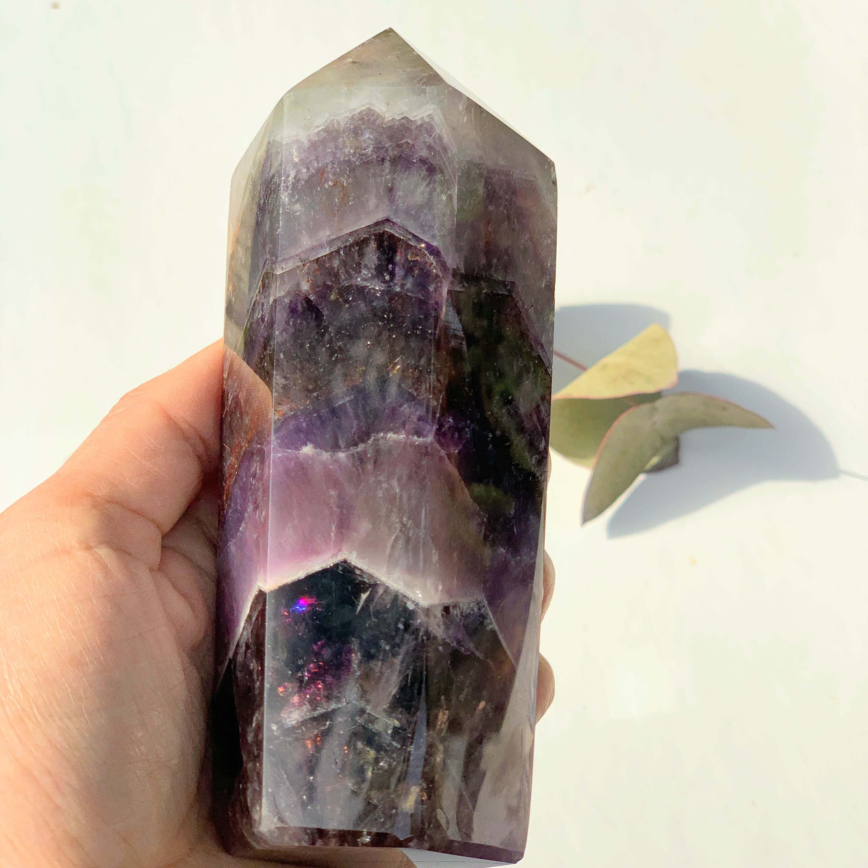 Genuine ~Breathtaking Color Patterns XL Auralite-23 Polished Display Tower From Canada - Earth Family Crystals