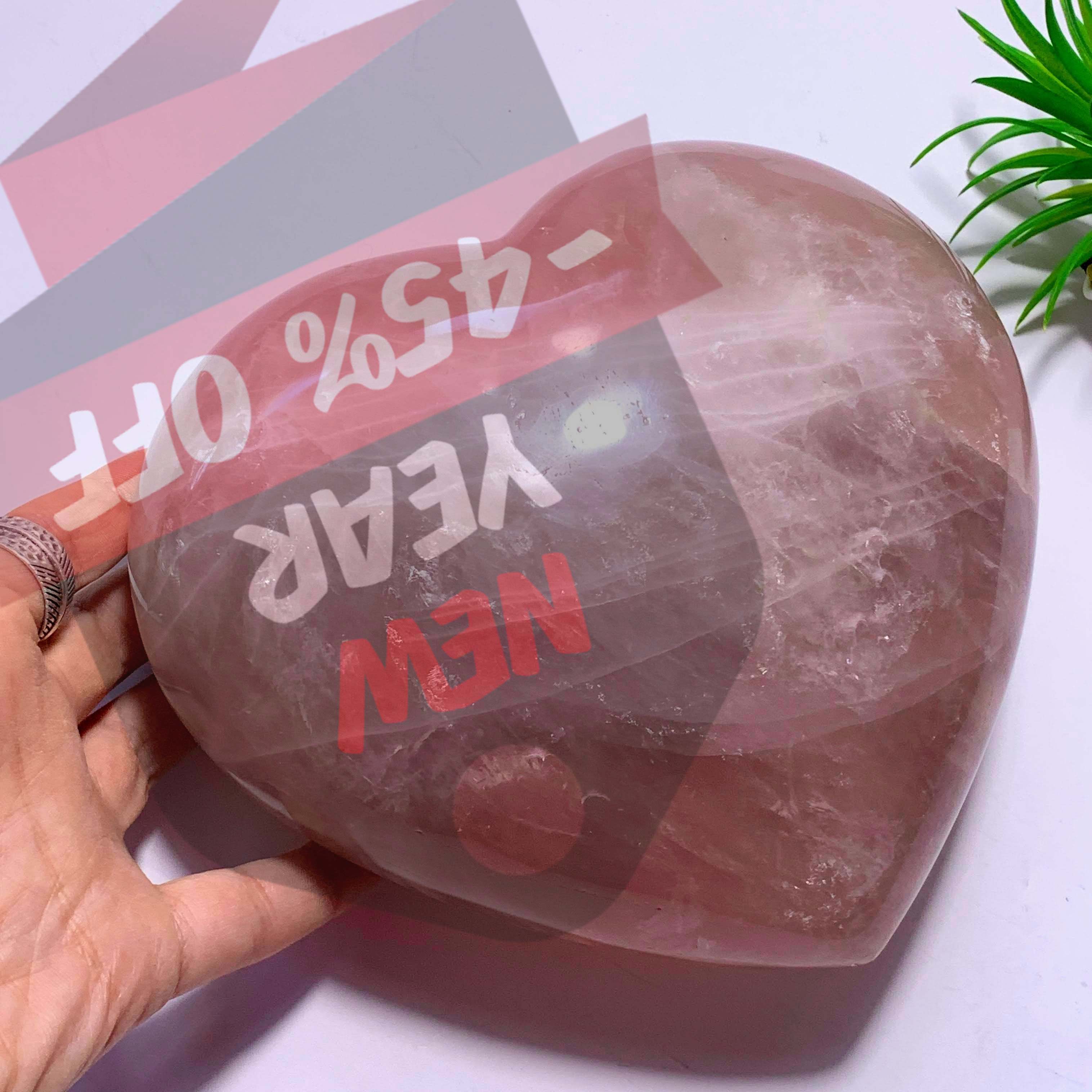 2.7 KG~Huge & Gorgeous Pink Rose Quartz Display Heart Carving~Locality Madagascar - Earth Family Crystals