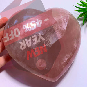 2.7 KG~Huge & Gorgeous Pink Rose Quartz Display Heart Carving~Locality Madagascar - Earth Family Crystals