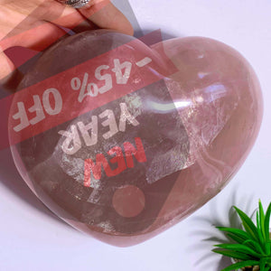 2.7 KG~Huge & Gorgeous Pink Rose Quartz Display Heart Carving~Locality Madagascar - Earth Family Crystals