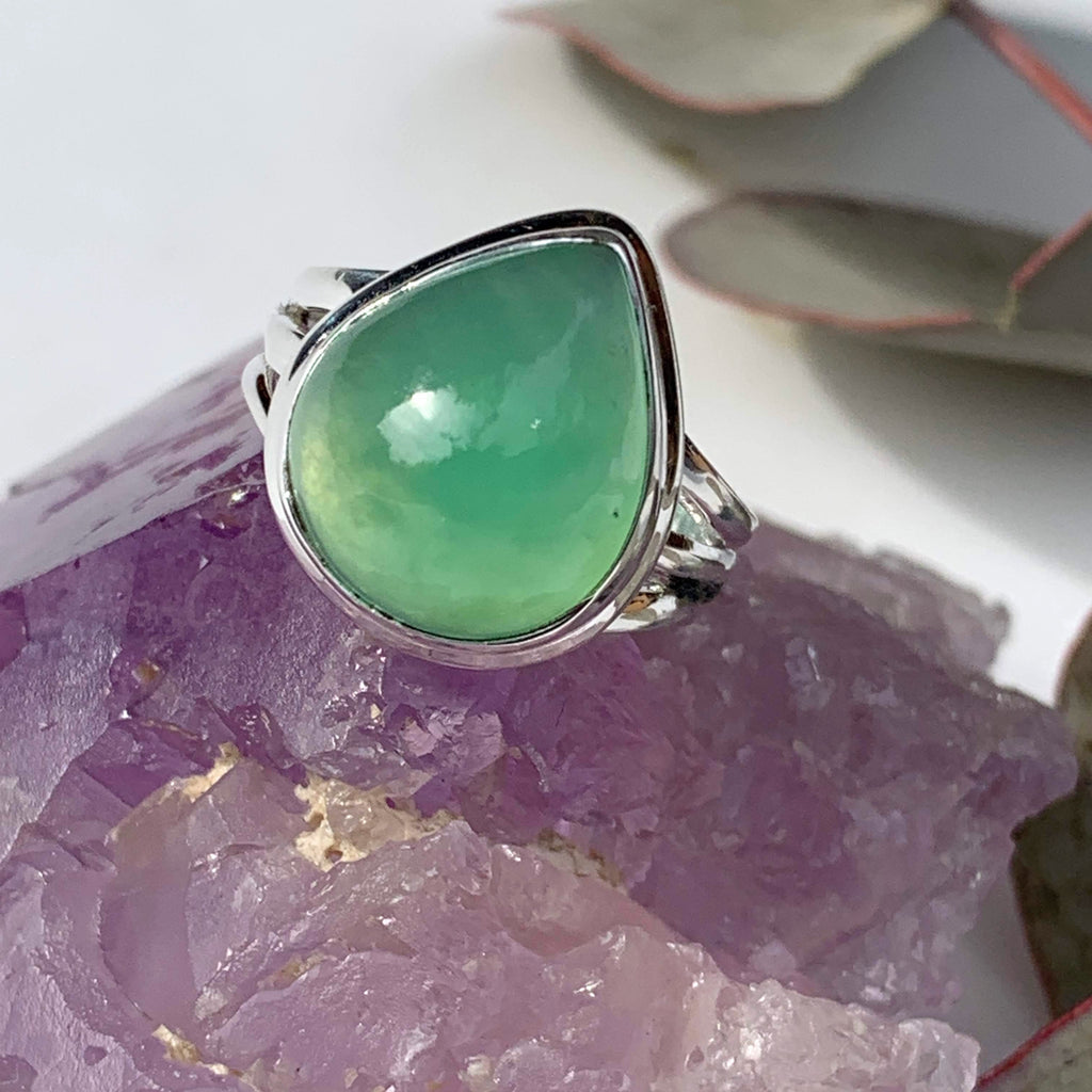 Vibrant Chrysoprase Sterling Silver Gemstone Ring (Size 6.5) #3 - Earth Family Crystals