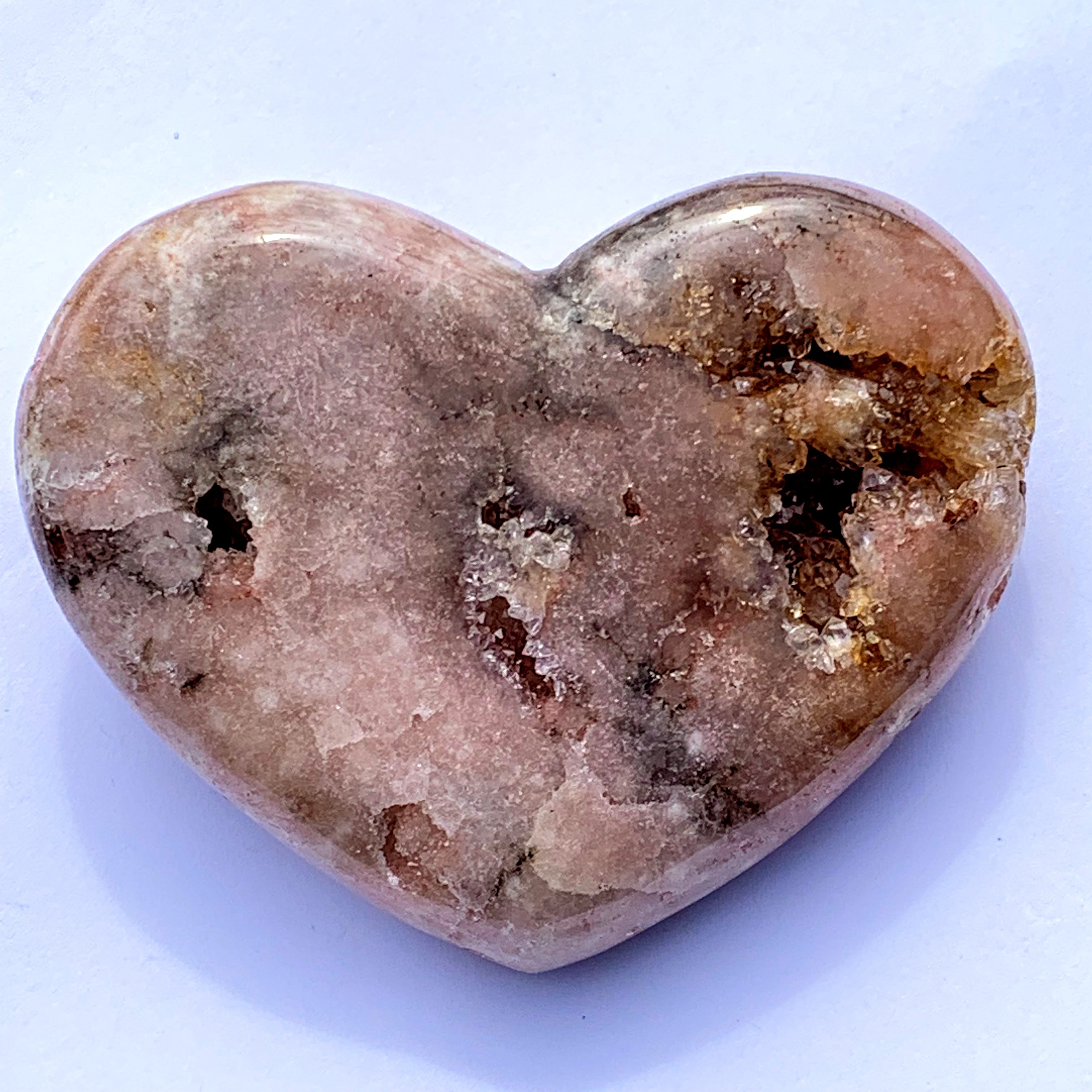 XL Chunky Gorgeous Pink Amethyst Geode Druzy Love Heart - Earth Family Crystals
