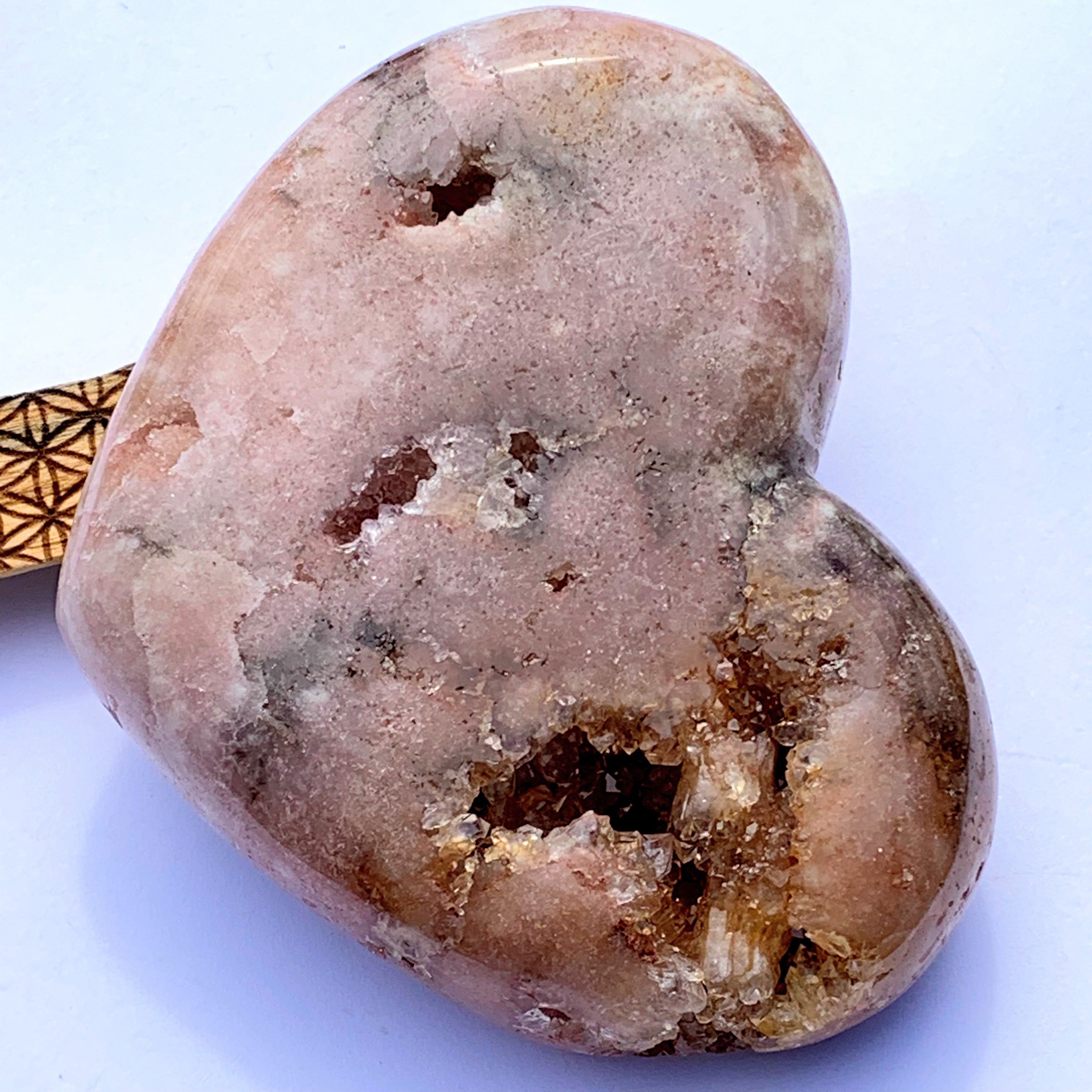 XL Chunky Gorgeous Pink Amethyst Geode Druzy Love Heart - Earth Family Crystals