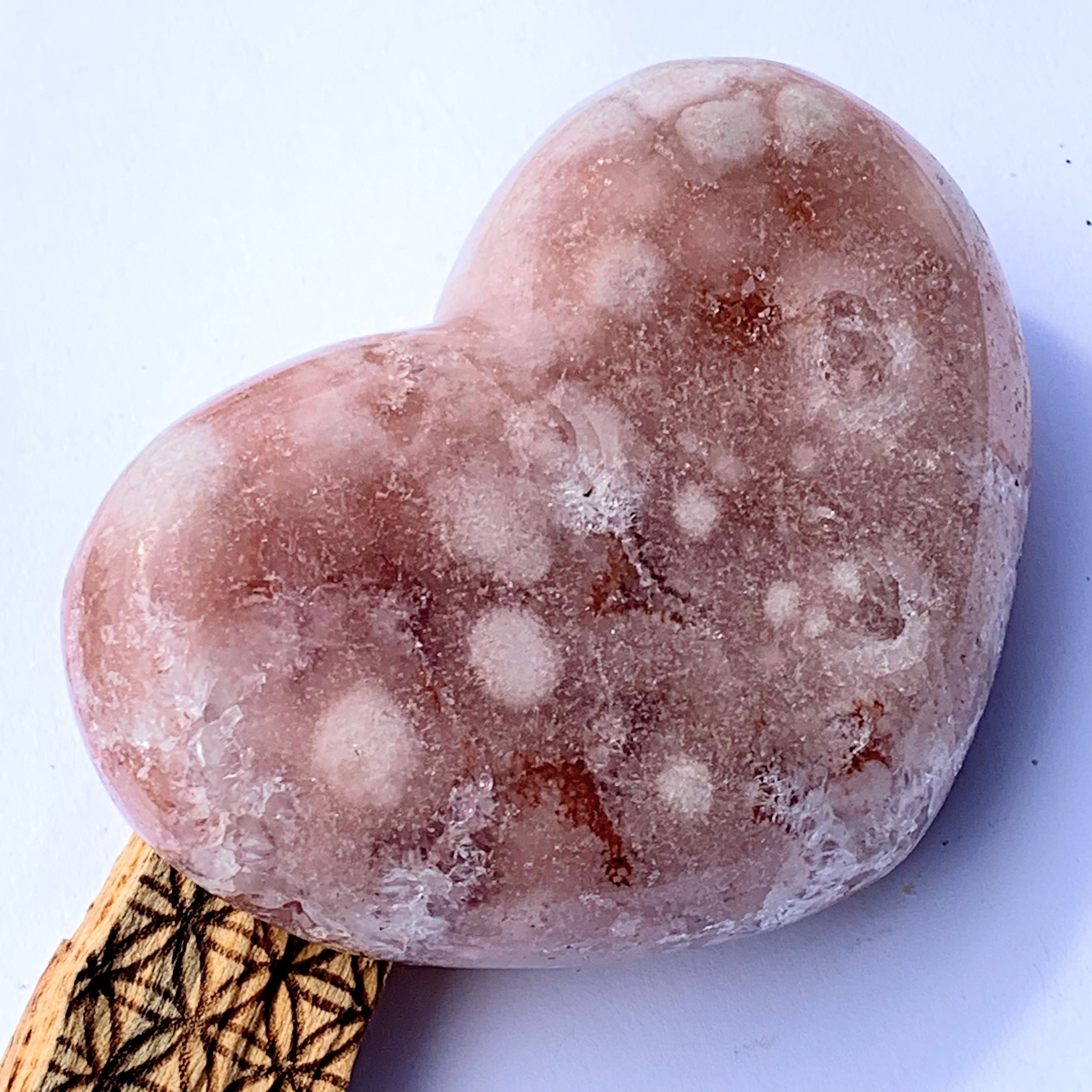 Pretty Pink Amethyst Geode Druzy Love Heart Carving - Earth Family Crystals