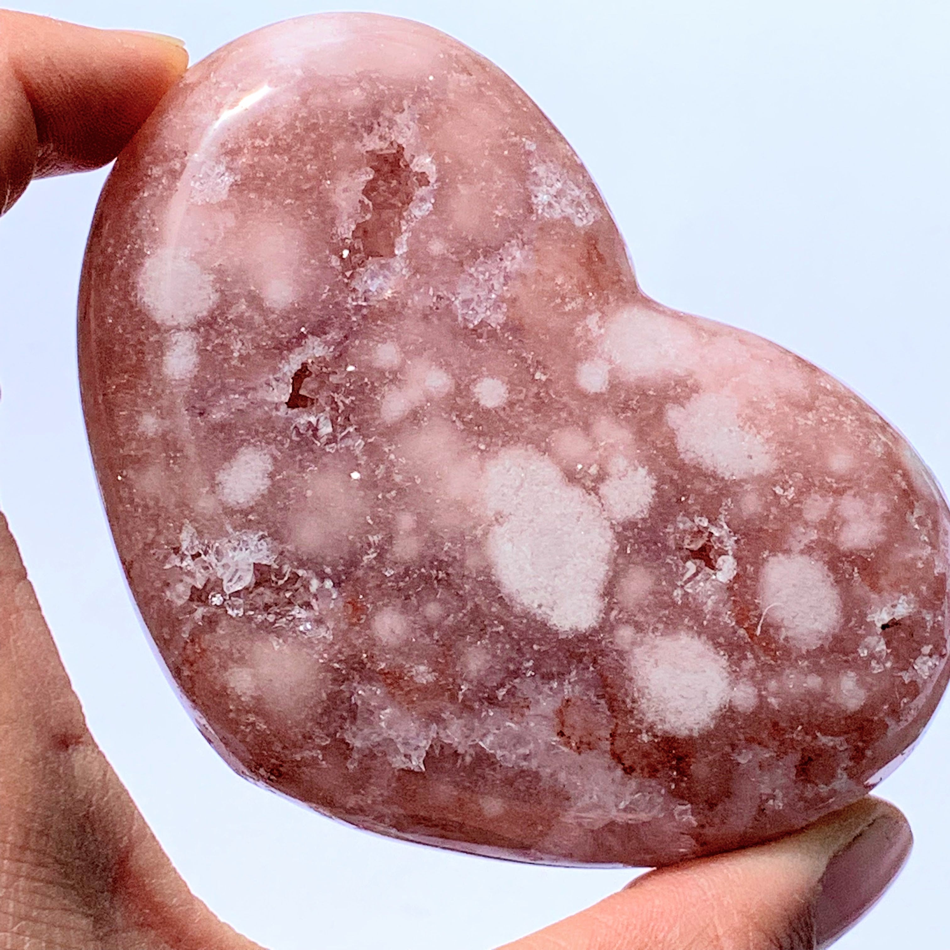 Pretty Pink Amethyst Geode Druzy Love Heart Carving - Earth Family Crystals