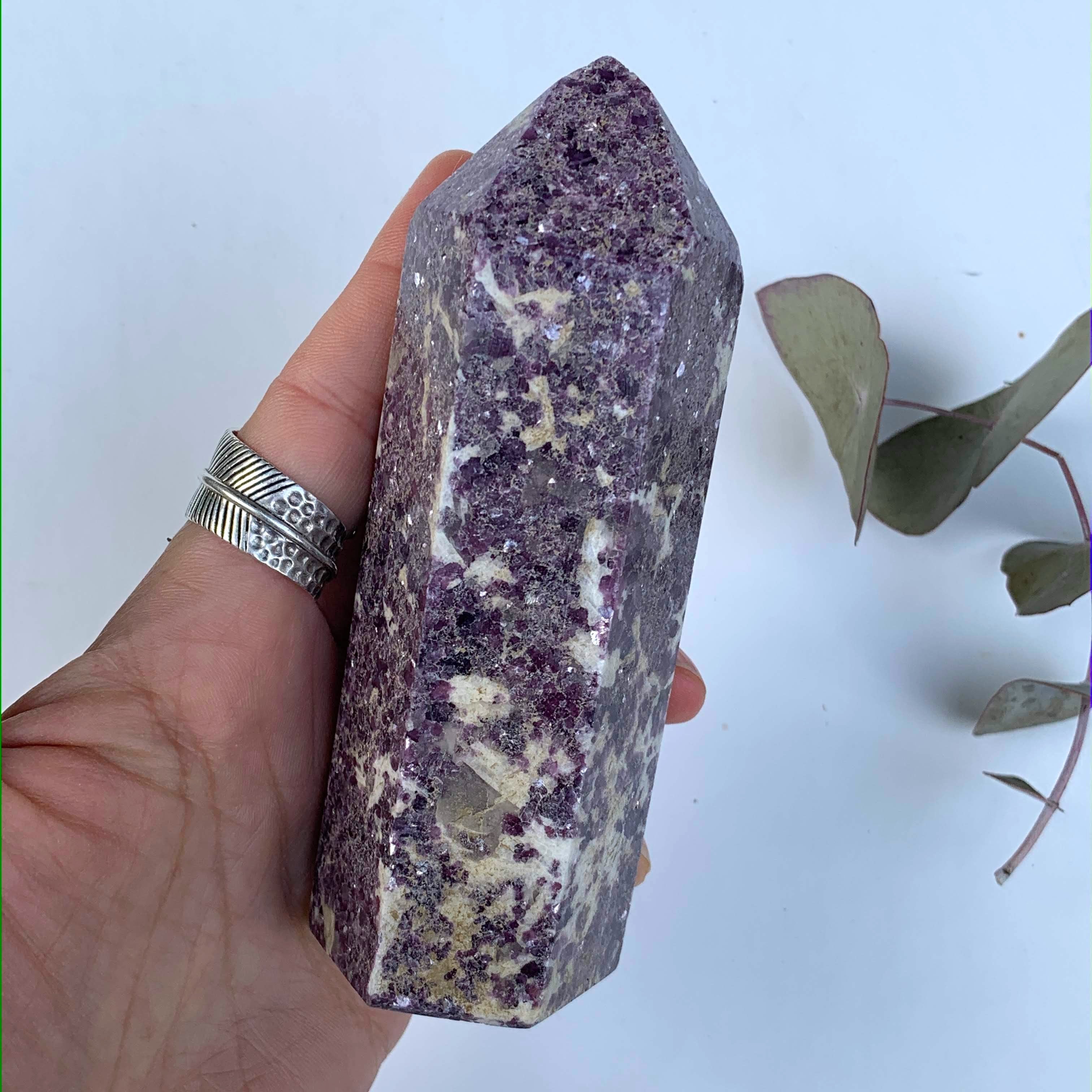 Stunning Shimmering Lilac Lepidolite Chunky Large Display Tower From Brazil #1 - Earth Family Crystals