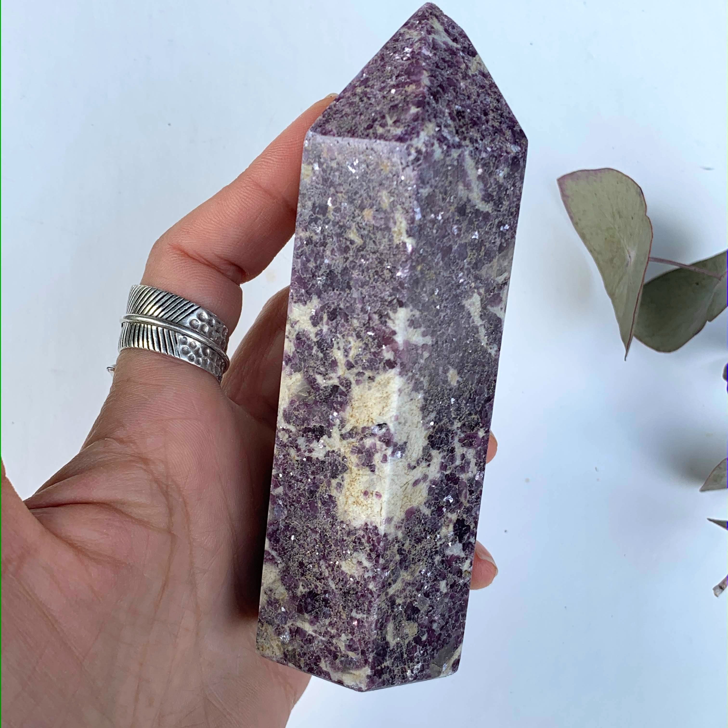 Stunning Shimmering Lilac Lepidolite Chunky Large Display Tower From Brazil #1 - Earth Family Crystals