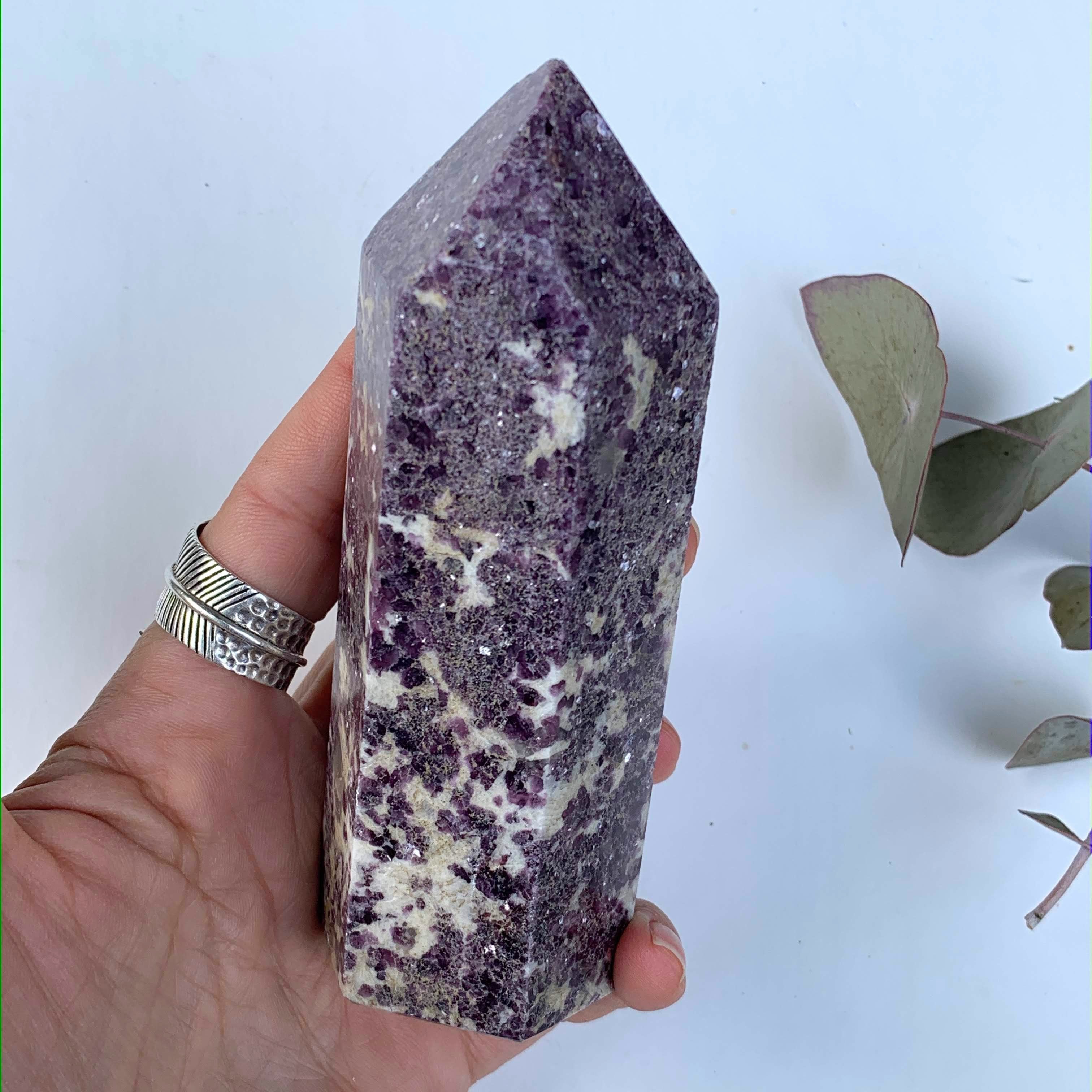 Stunning Shimmering Lilac Lepidolite Chunky Large Display Tower From Brazil #1 - Earth Family Crystals