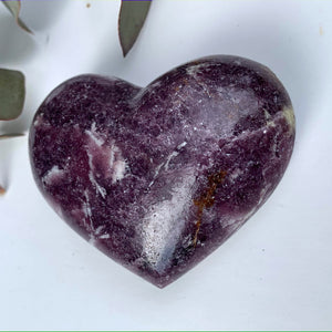 Shimmering  Lilac Lepidolite Heart Carving From Brazil #5