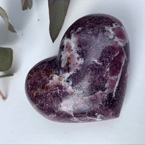 Shimmering  Lilac Lepidolite Heart Carving From Brazil #5