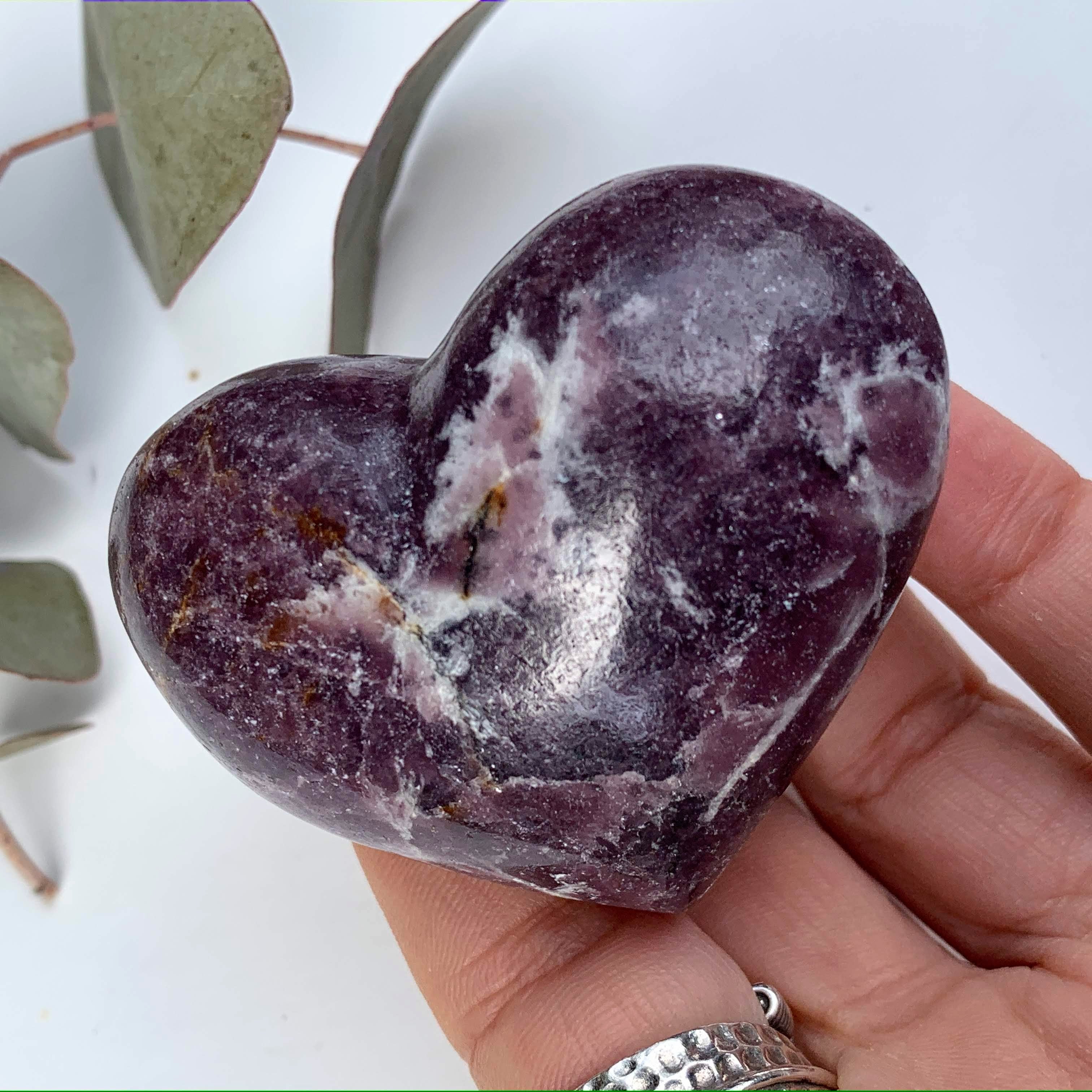 Shimmering  Lilac Lepidolite Heart Carving From Brazil #5