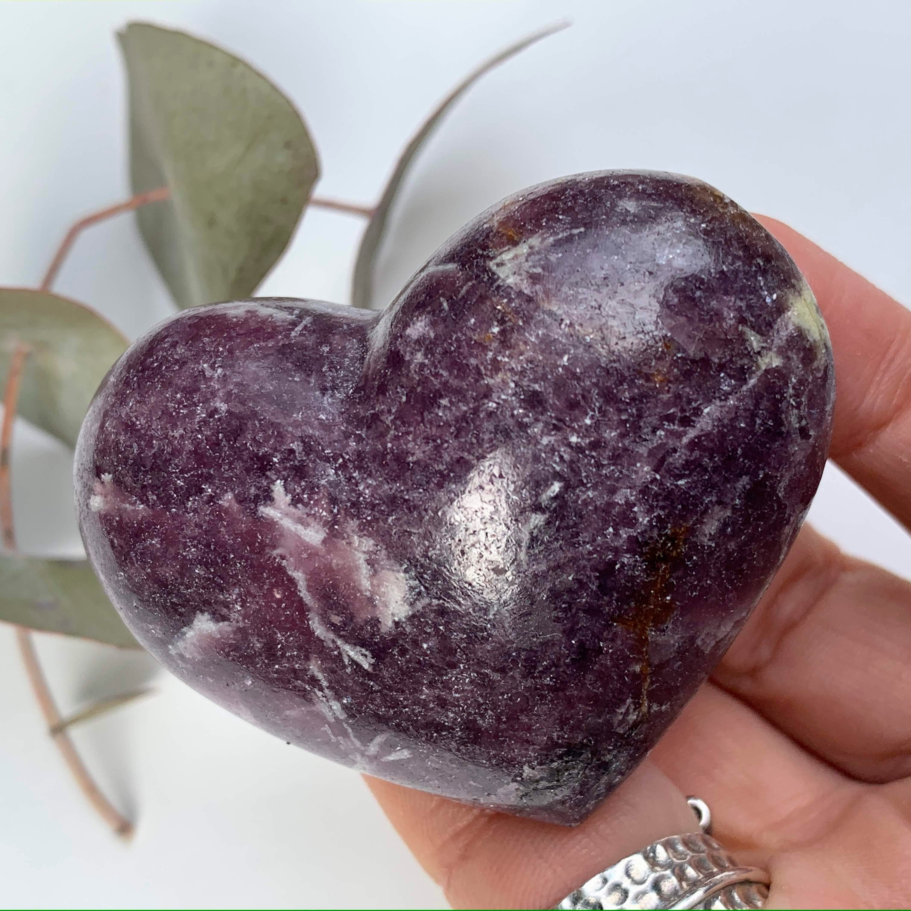 Shimmering  Lilac Lepidolite Heart Carving From Brazil #5