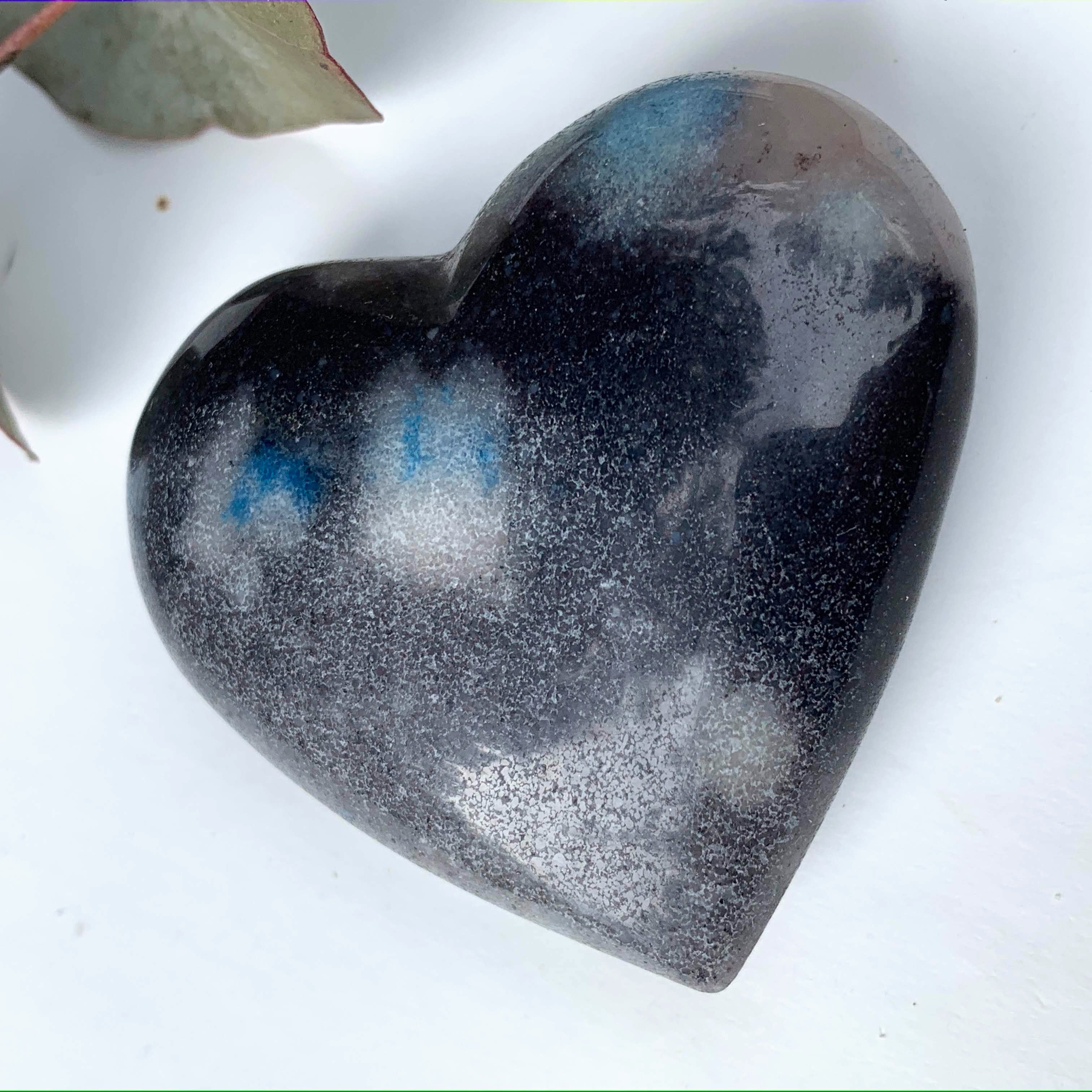 Unique Color Contrast Trolleite  Love Heart Carving From Brazil #2 - Earth Family Crystals