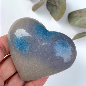 Pretty Blue Trolleite  Love Heart Carving From Brazil #5