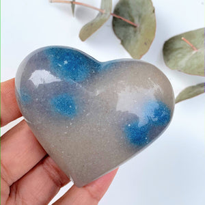 Pretty Blue Trolleite  Love Heart Carving From Brazil #5