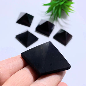 EMF Protective Small Shungite Polished Pyramid Carving~Locality Russia