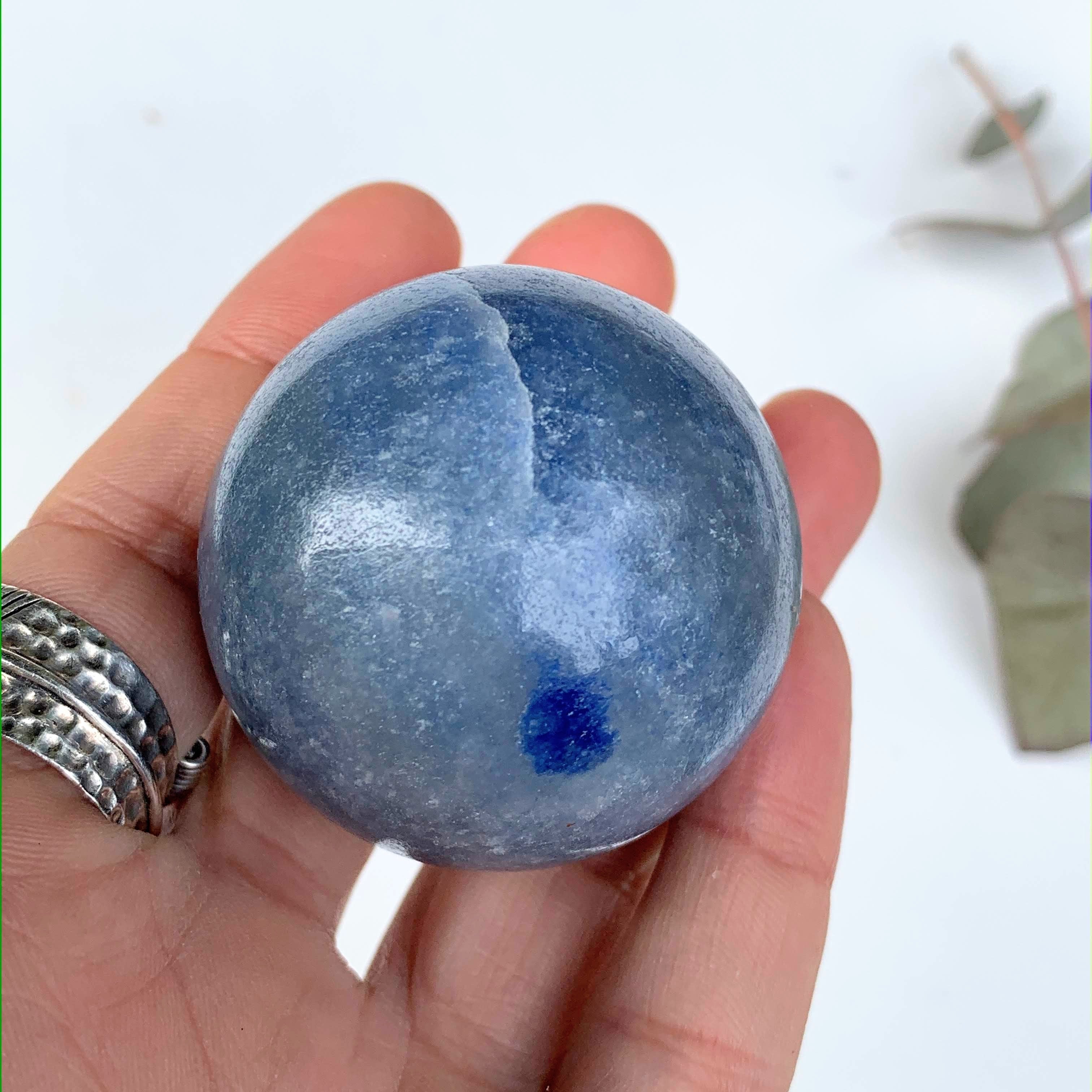 Pretty Blue Trolleite Sphere Carving From Brazil