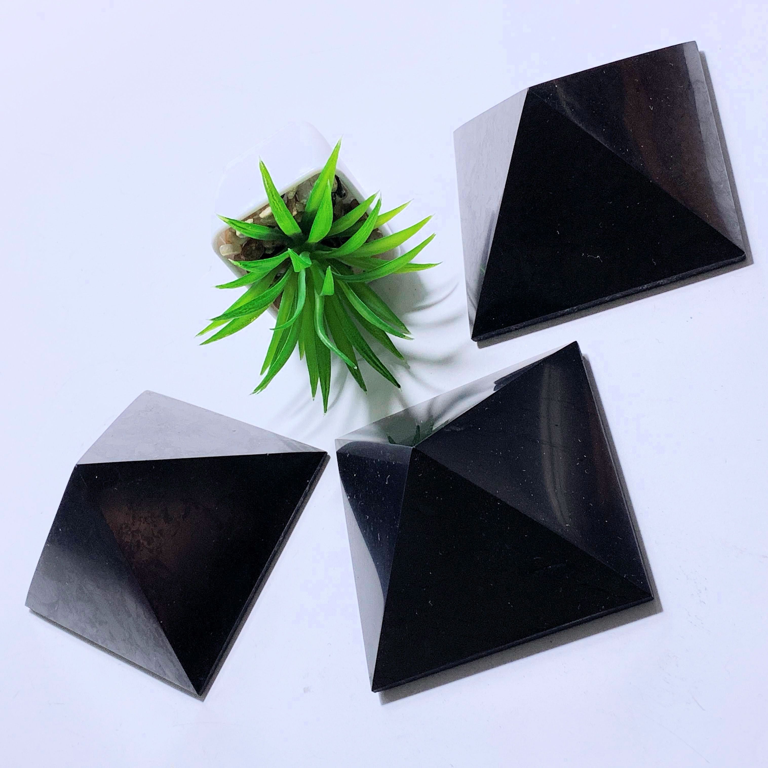 EMF Protective Large Shungite Polished Pyramid Carving~Locality Russia