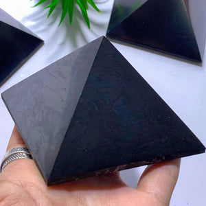 EMF Protective Large Shungite Polished Pyramid Carving~Locality Russia