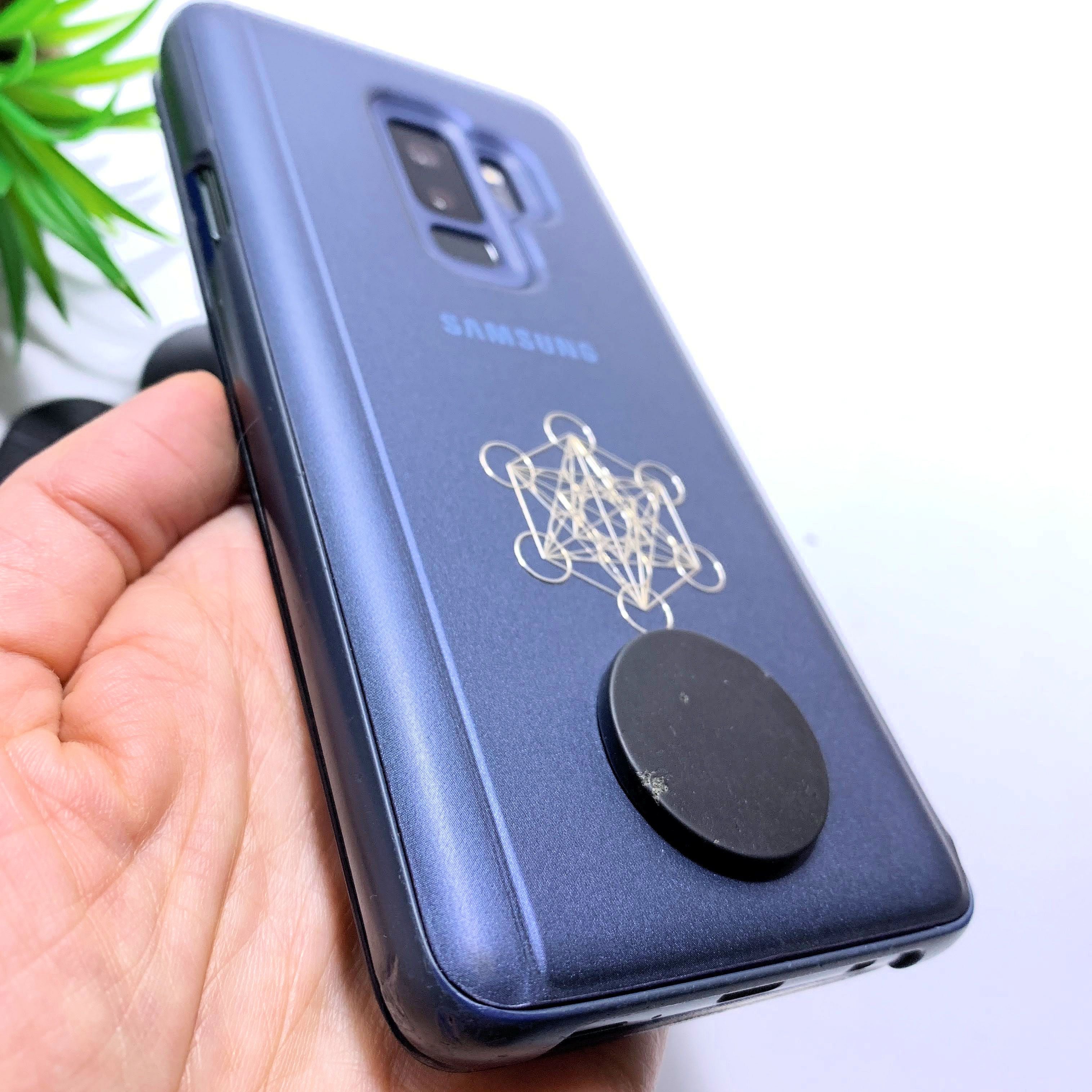 One Emf Protective Shungite Round Cell Phone Plate~Ideal to Stick to any electronic device!